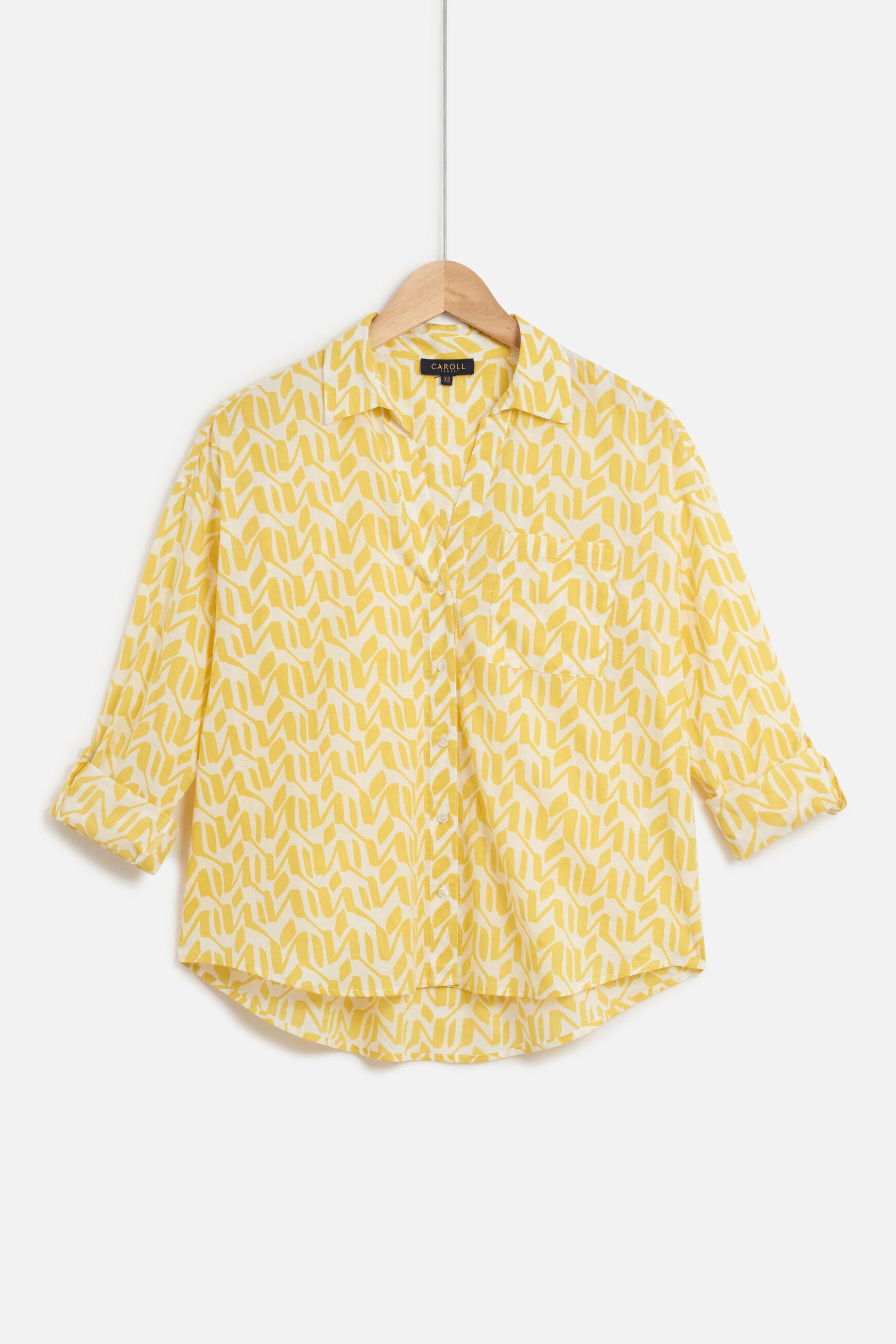 chemise florentine a motifs jaune or femme Chemise Florentine à motifs jaune or femme