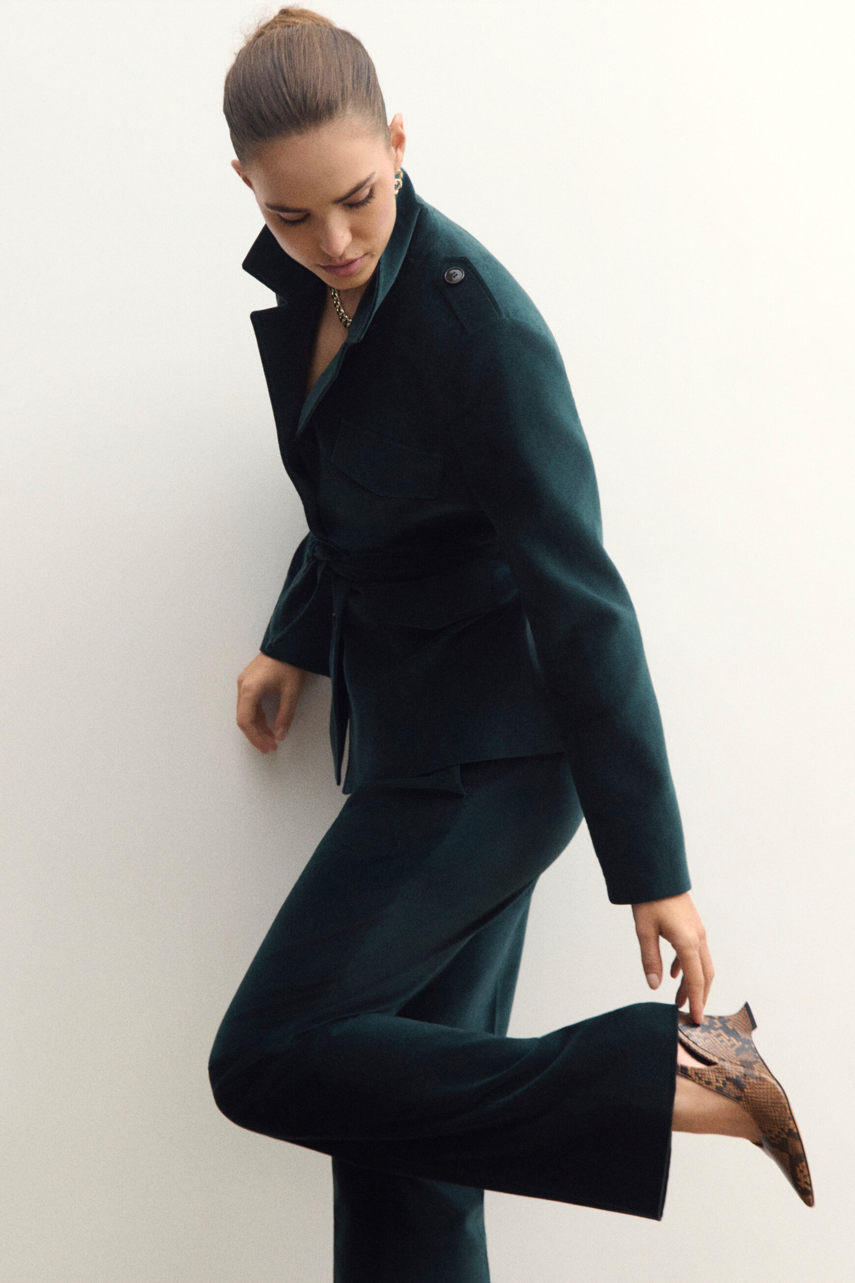 Trousers Pmael teal green woman