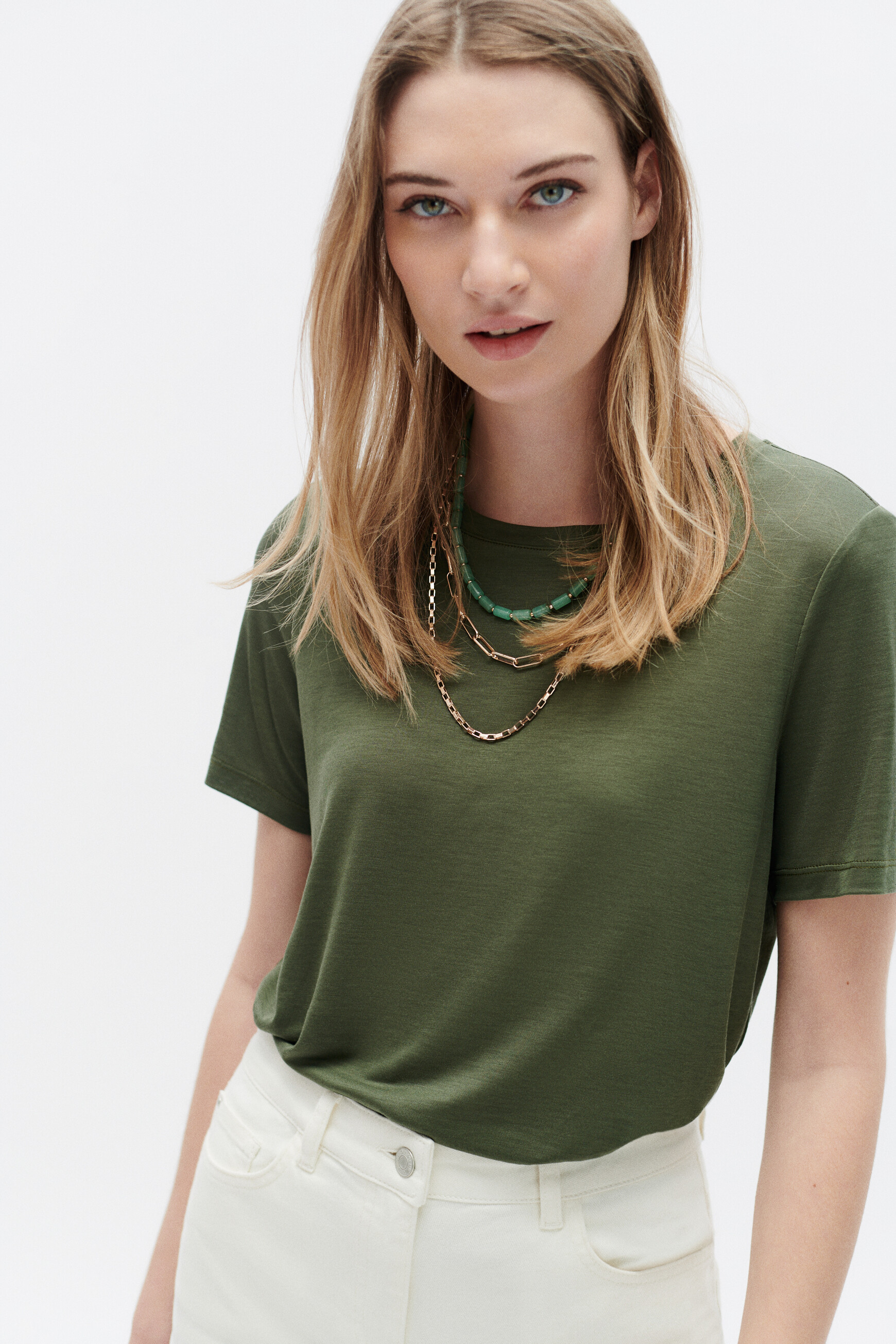 tshirt tika vert kaki femme