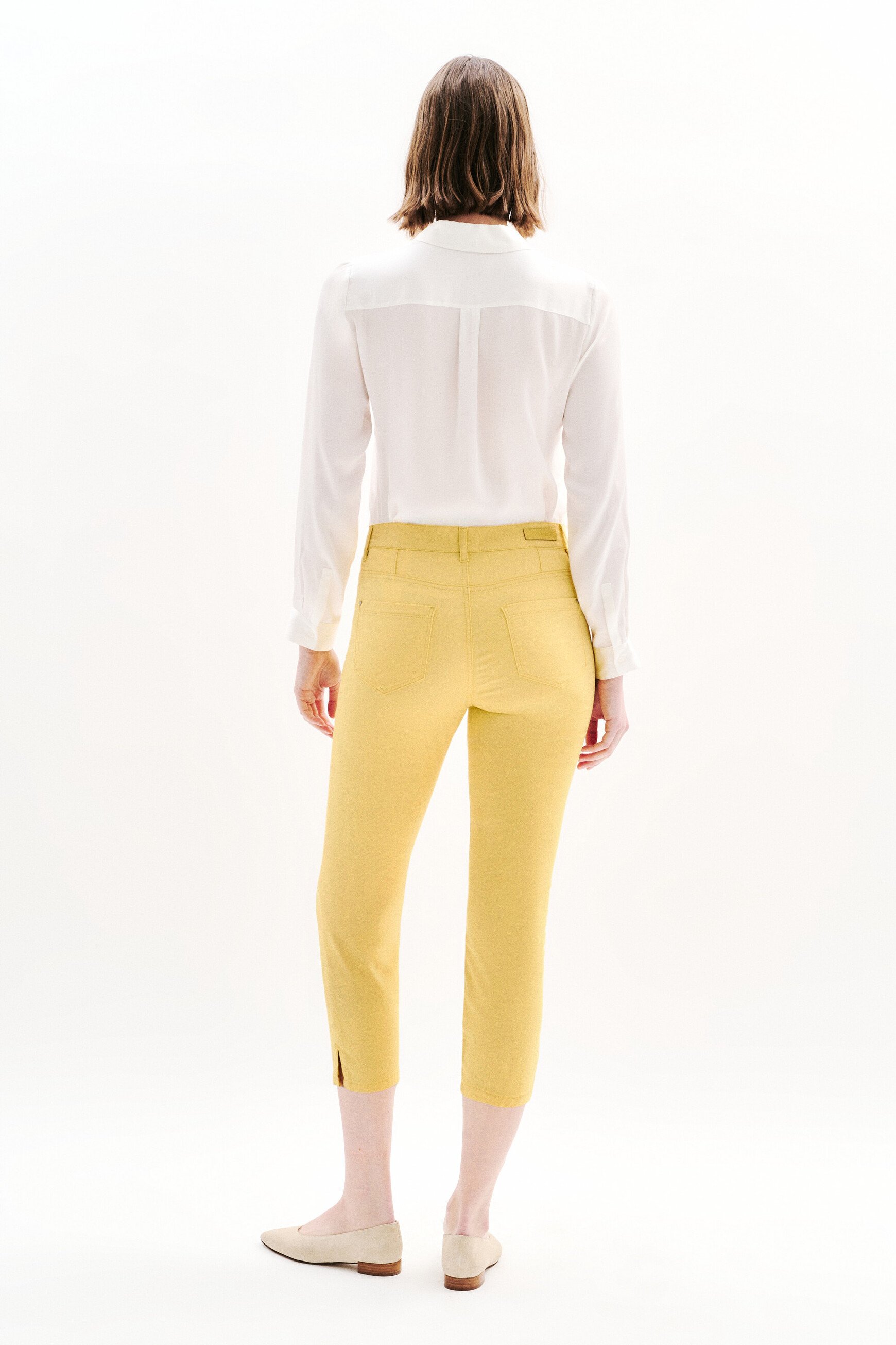 pantacourt mason jaune citron femme pantacourt mason jaune citron femme