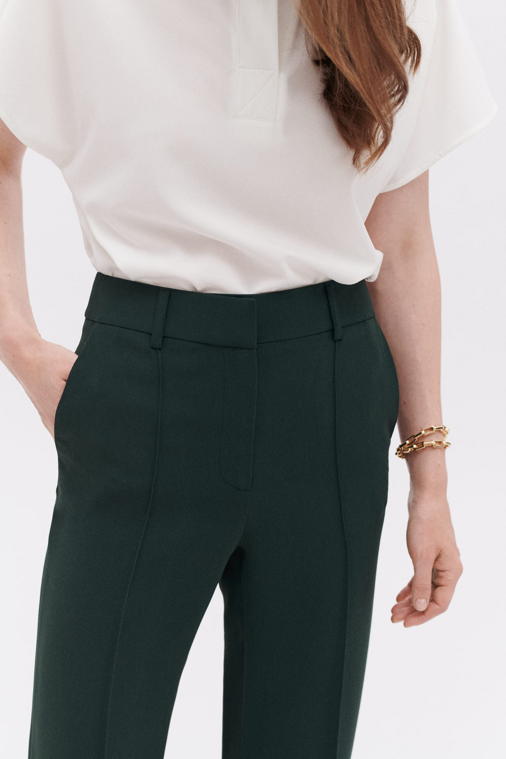pantalon paolino vert fonce femme Pantalon paolino vert fonce femme