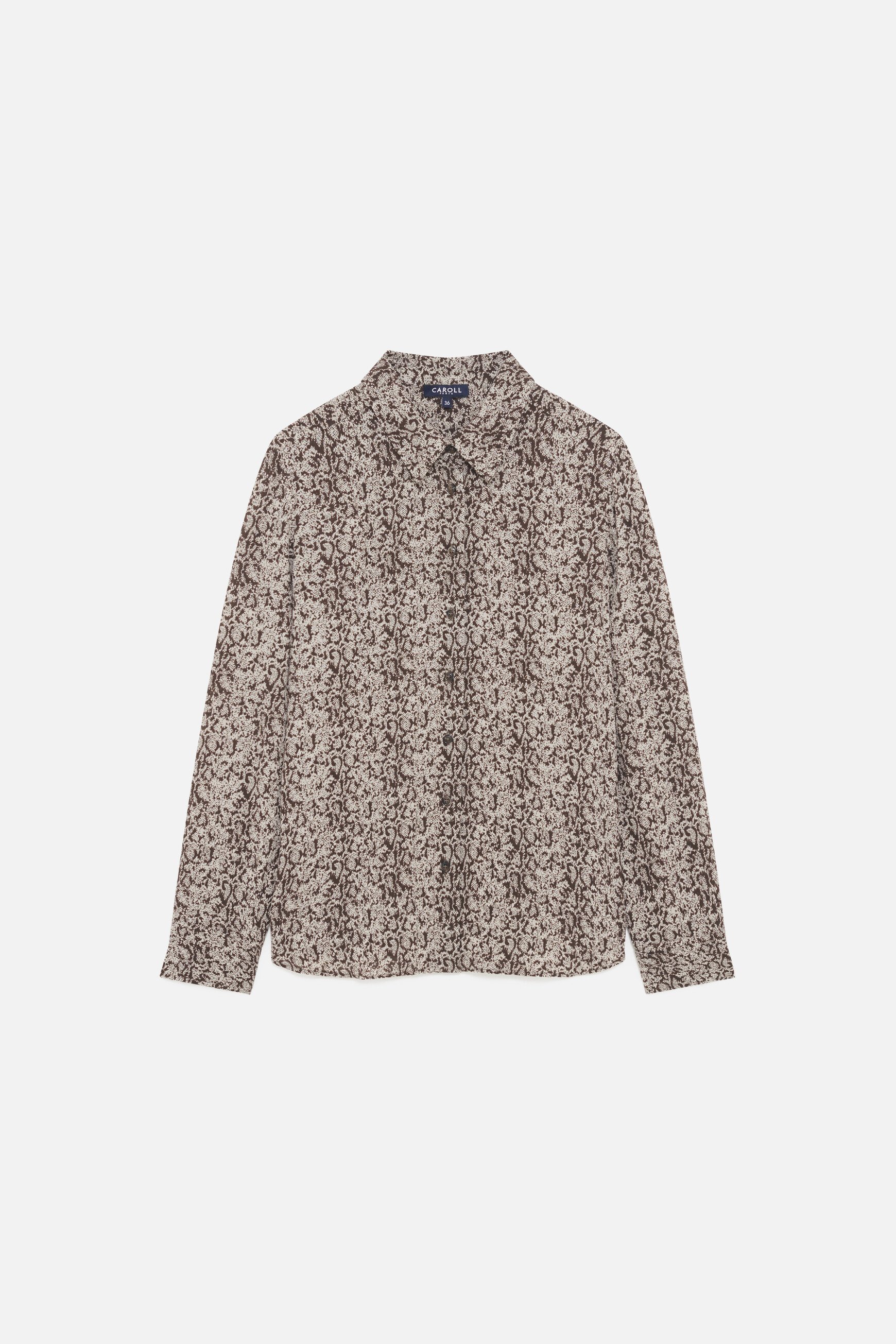Camisa Cleony beige escuro mulher