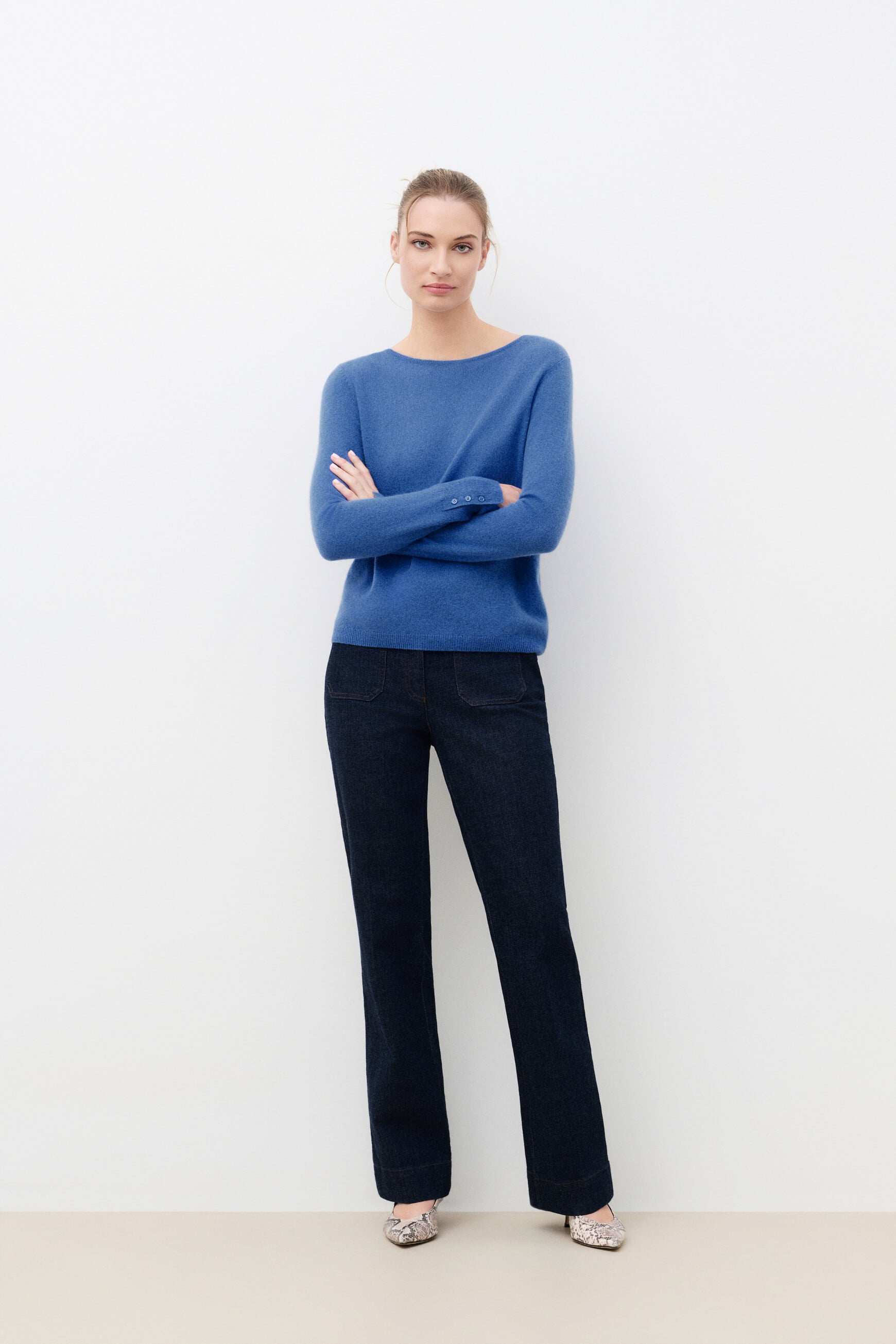 Mzoan 100% cashmere sweater dark blue woman