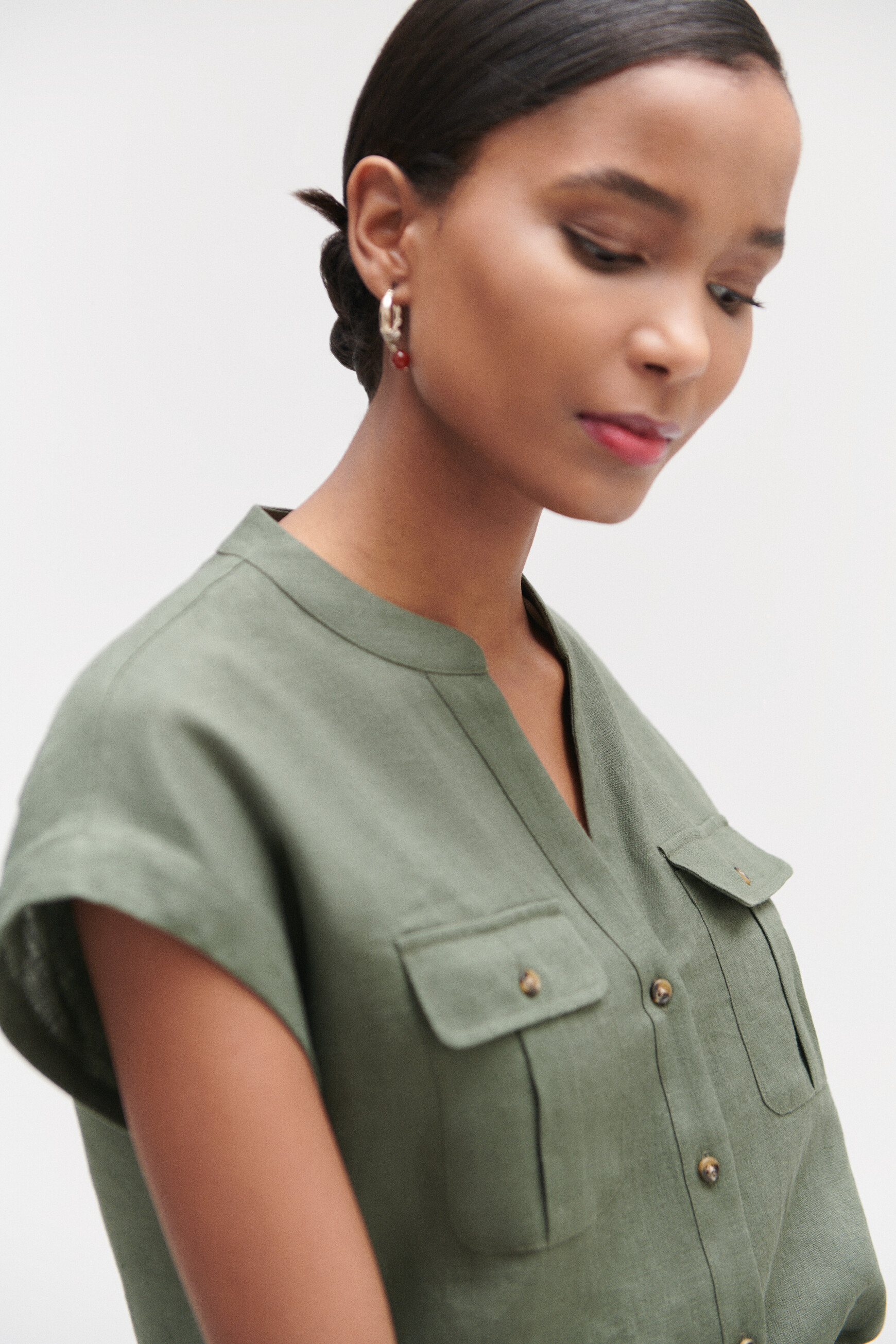 Chemise vert kaki best sale