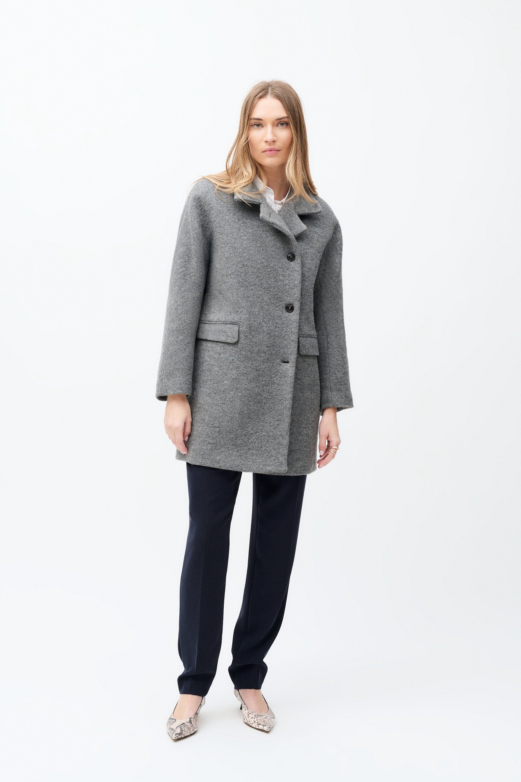 gerome 100 wool coat light grey woman Gerome 100% wool coat light grey woman