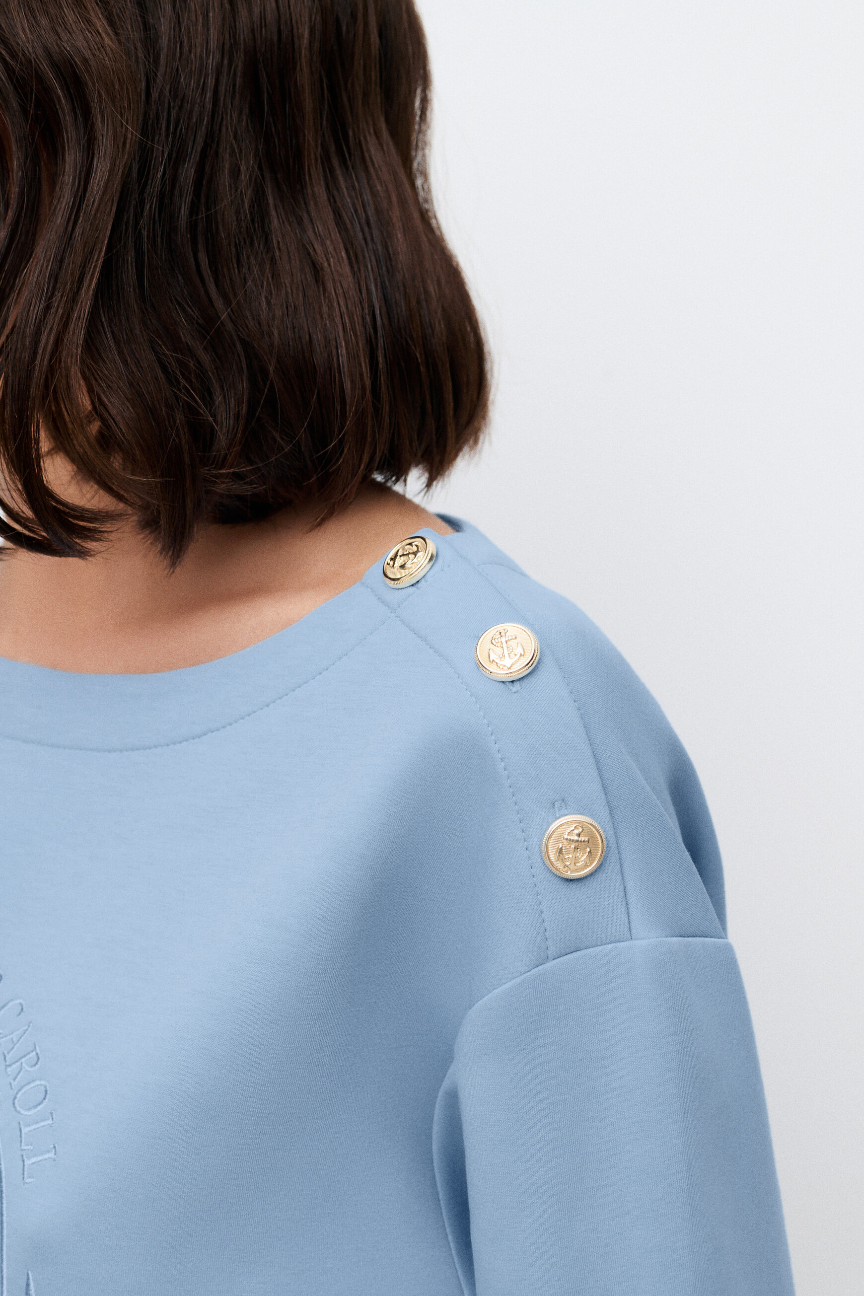 Sweatshirt Tmatys bleu clair femme