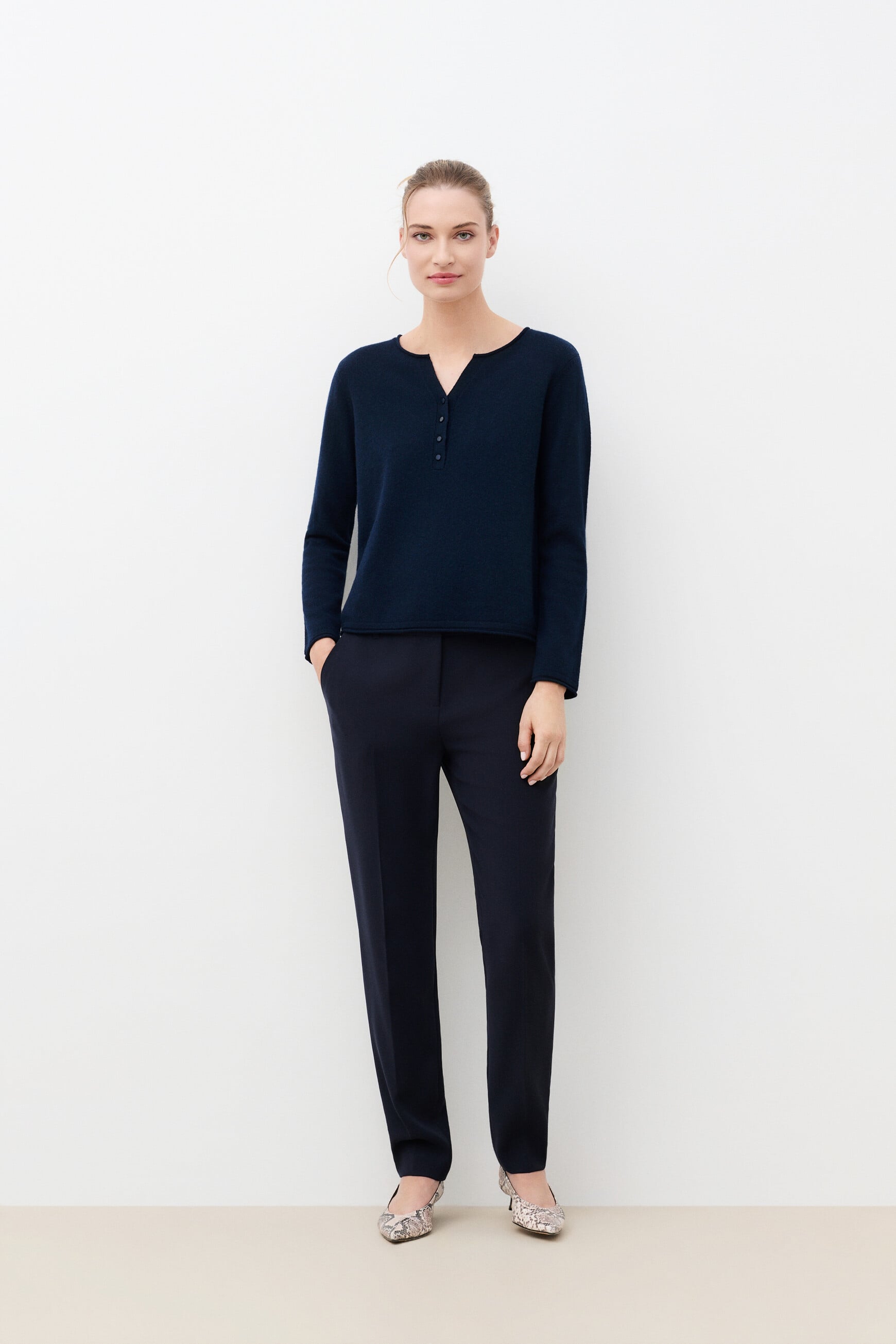 Msandy sweater 100% cashmere navy blue woman