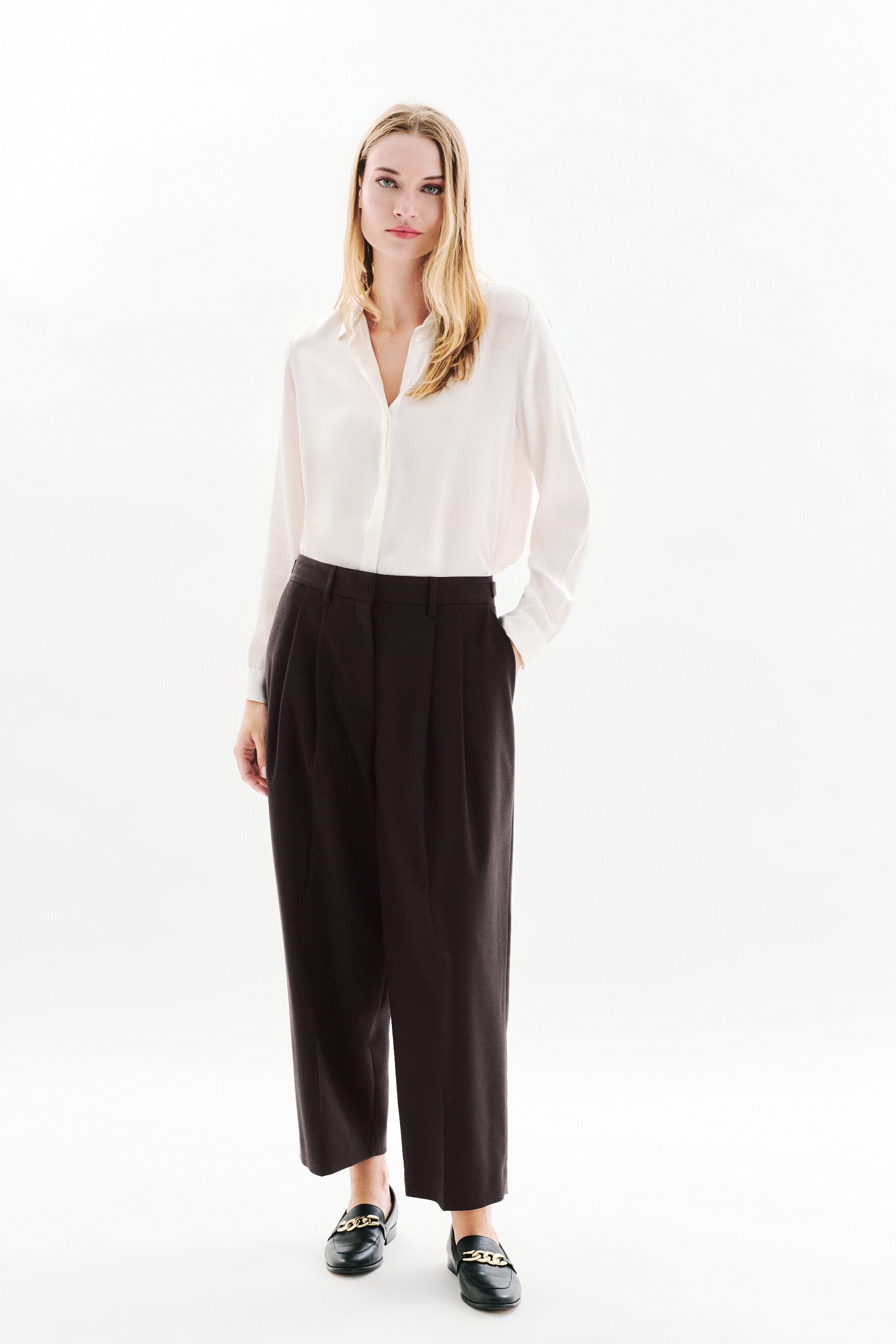 Trousers Plume chocolate brown woman
