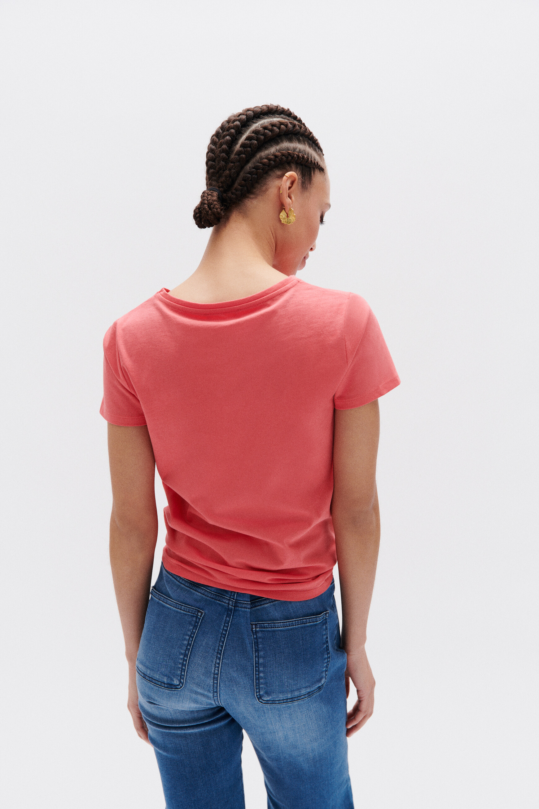 t shirt ninon rose corail femme t-shirt ninon rose corail femme