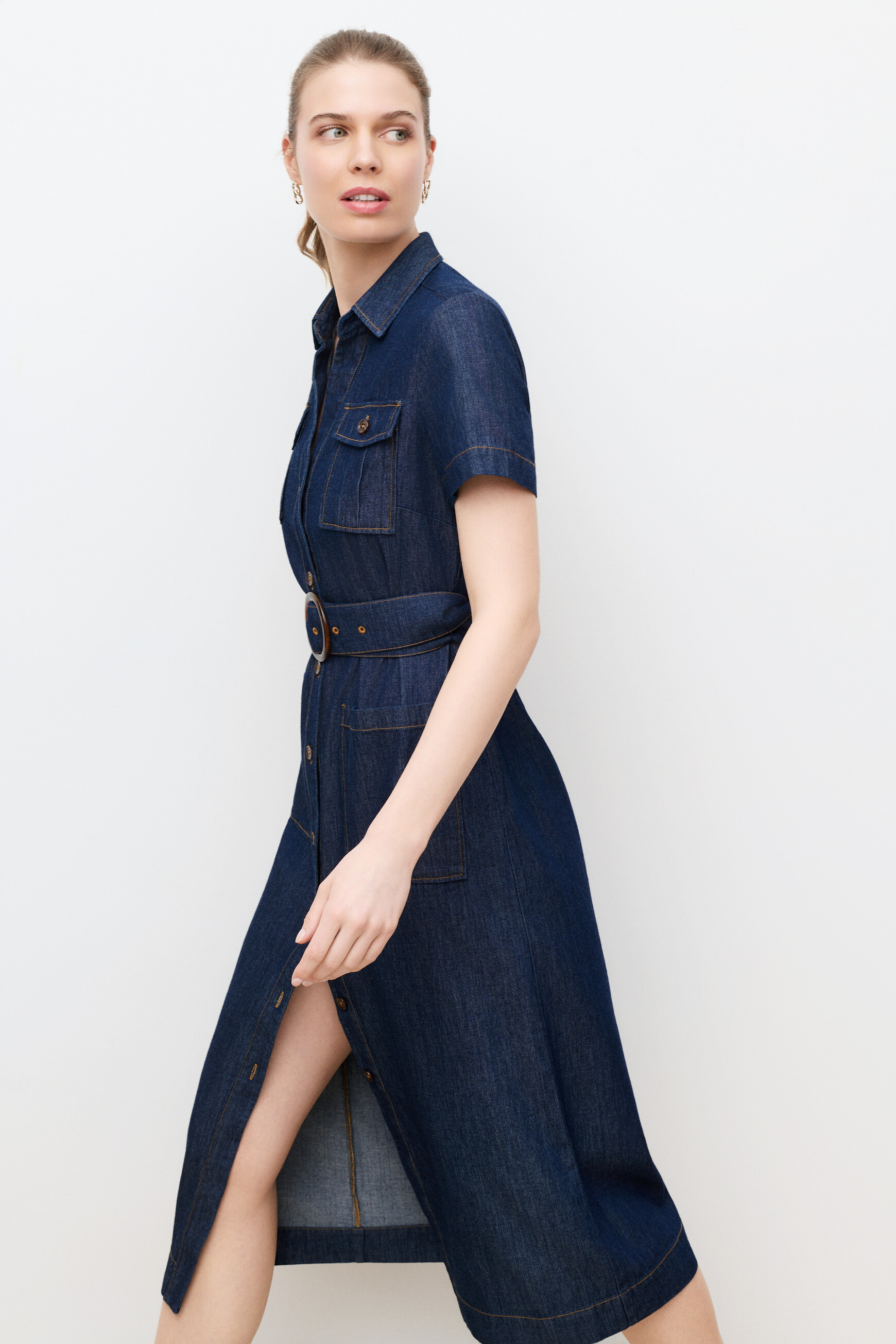 Rlaurine2 dress double stone denim woman