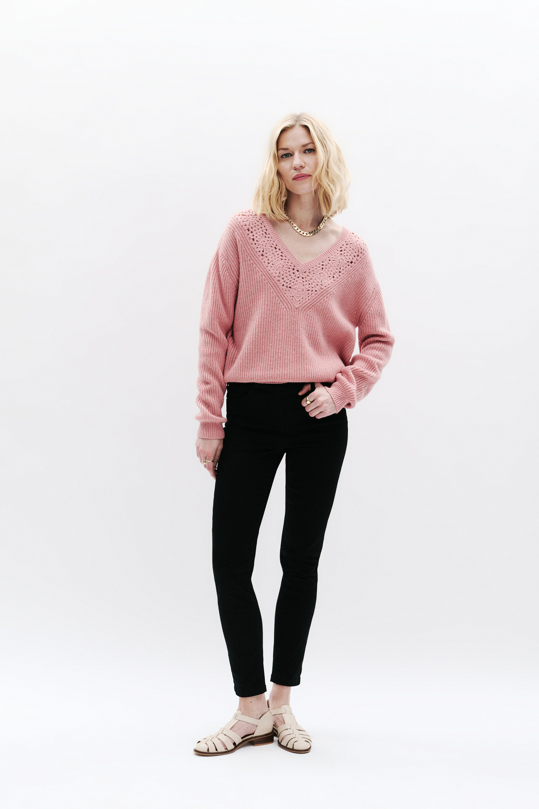 trui mrosa pastelroze vrouw Trui Mrosa pastelroze vrouw