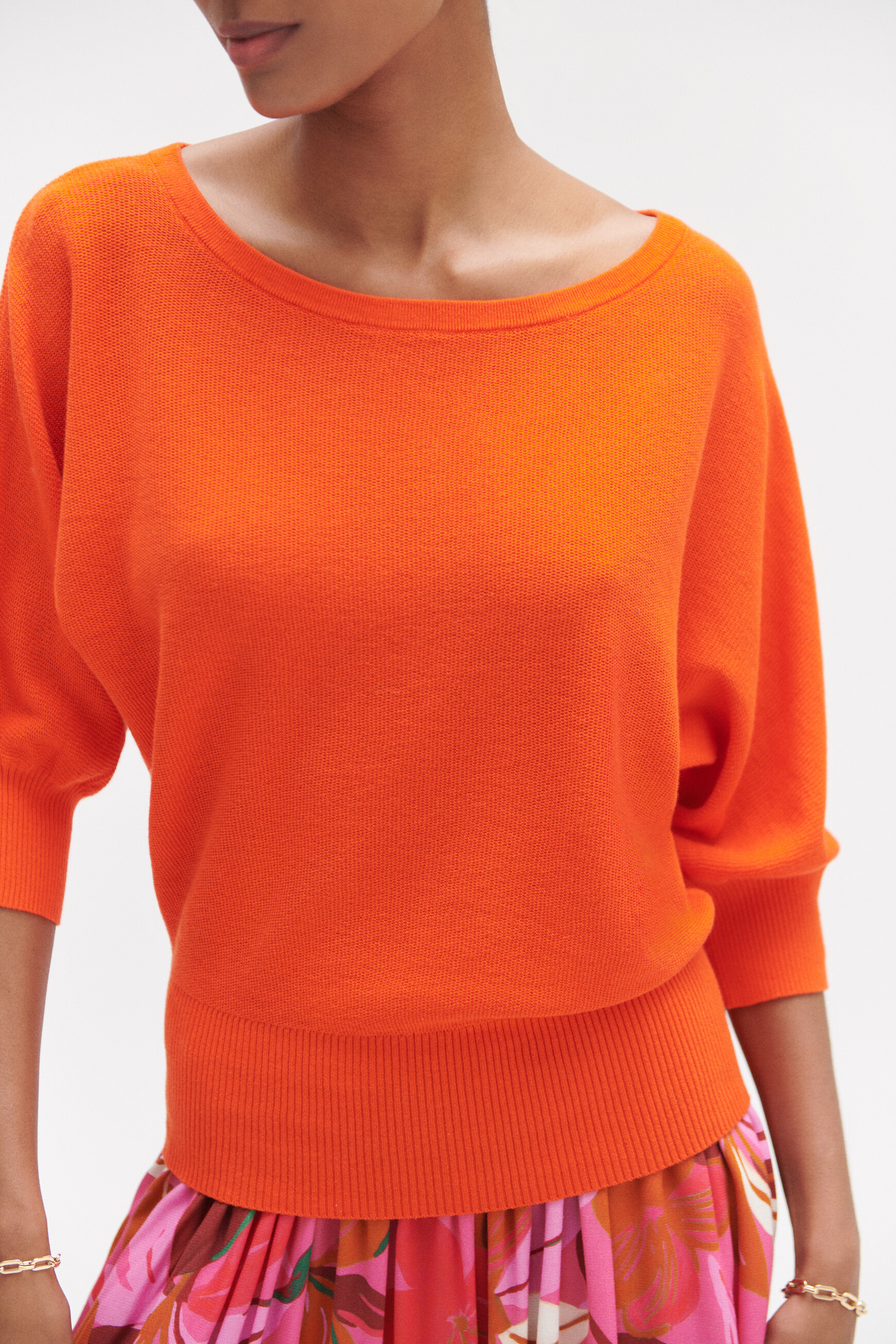 pull joan oversize orange femme Pull joan oversize orange femme