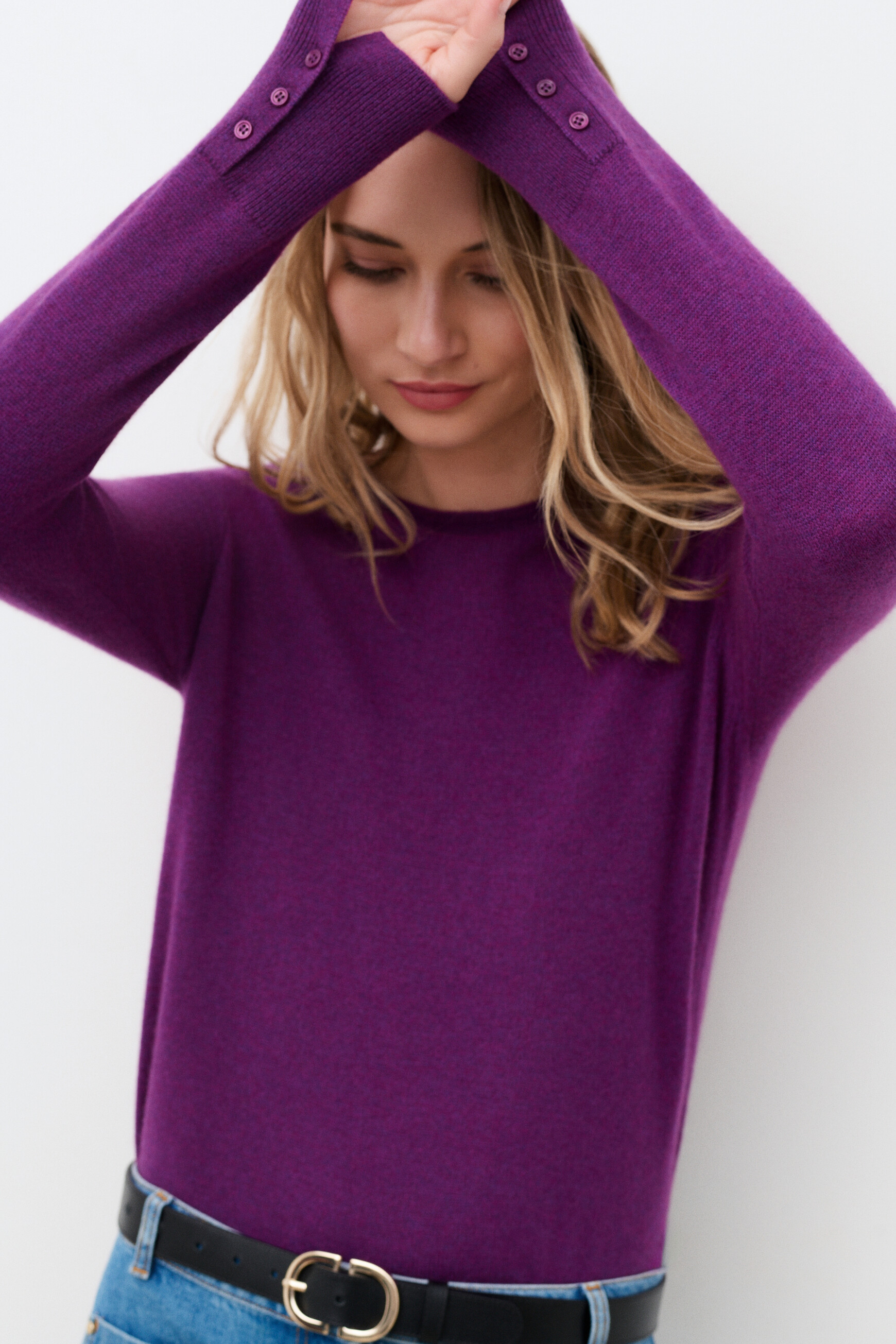 Mzoan 100% cashmere sweater violete oscuro woman