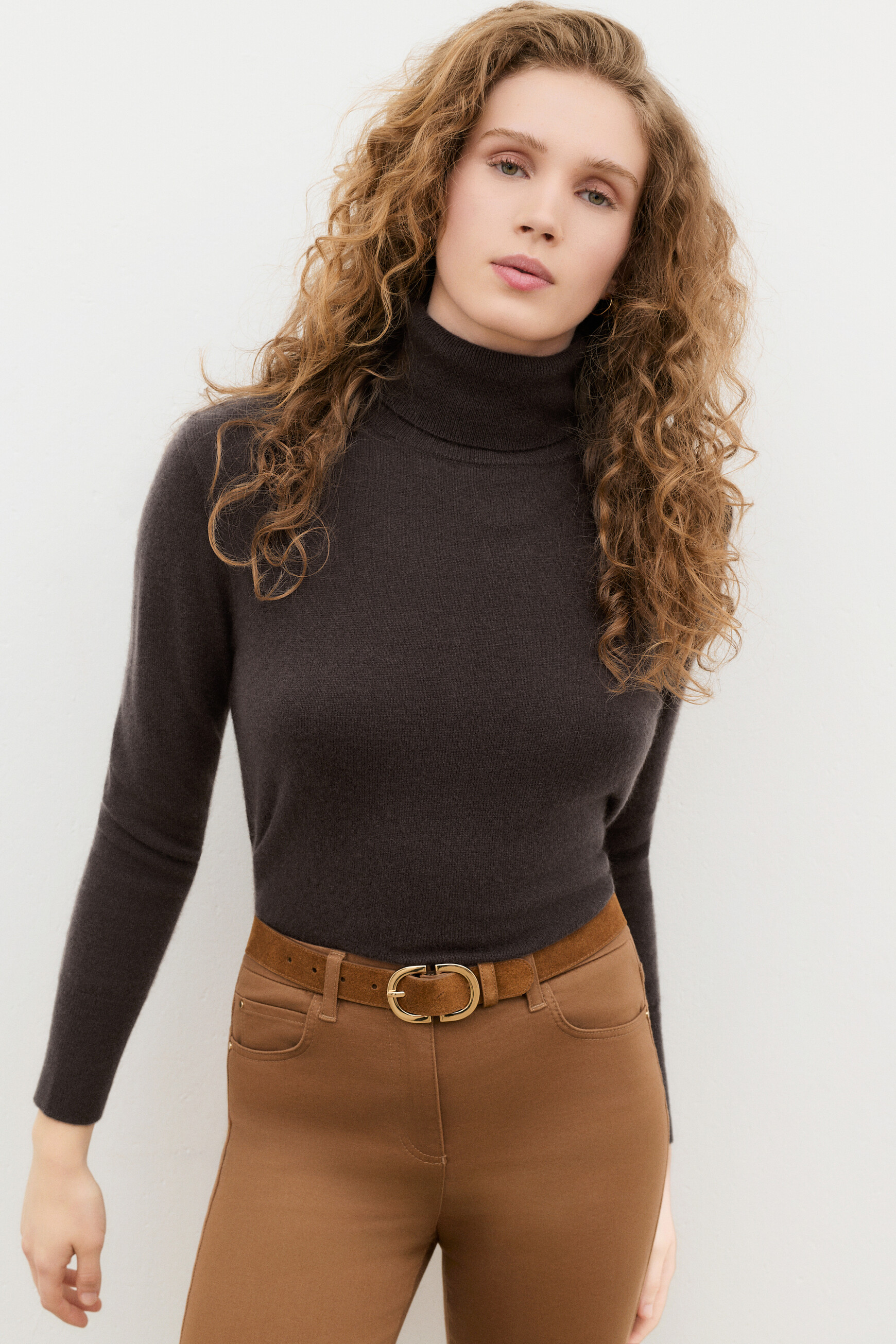 Dylan b 100% cashmere sweater dark brown woman