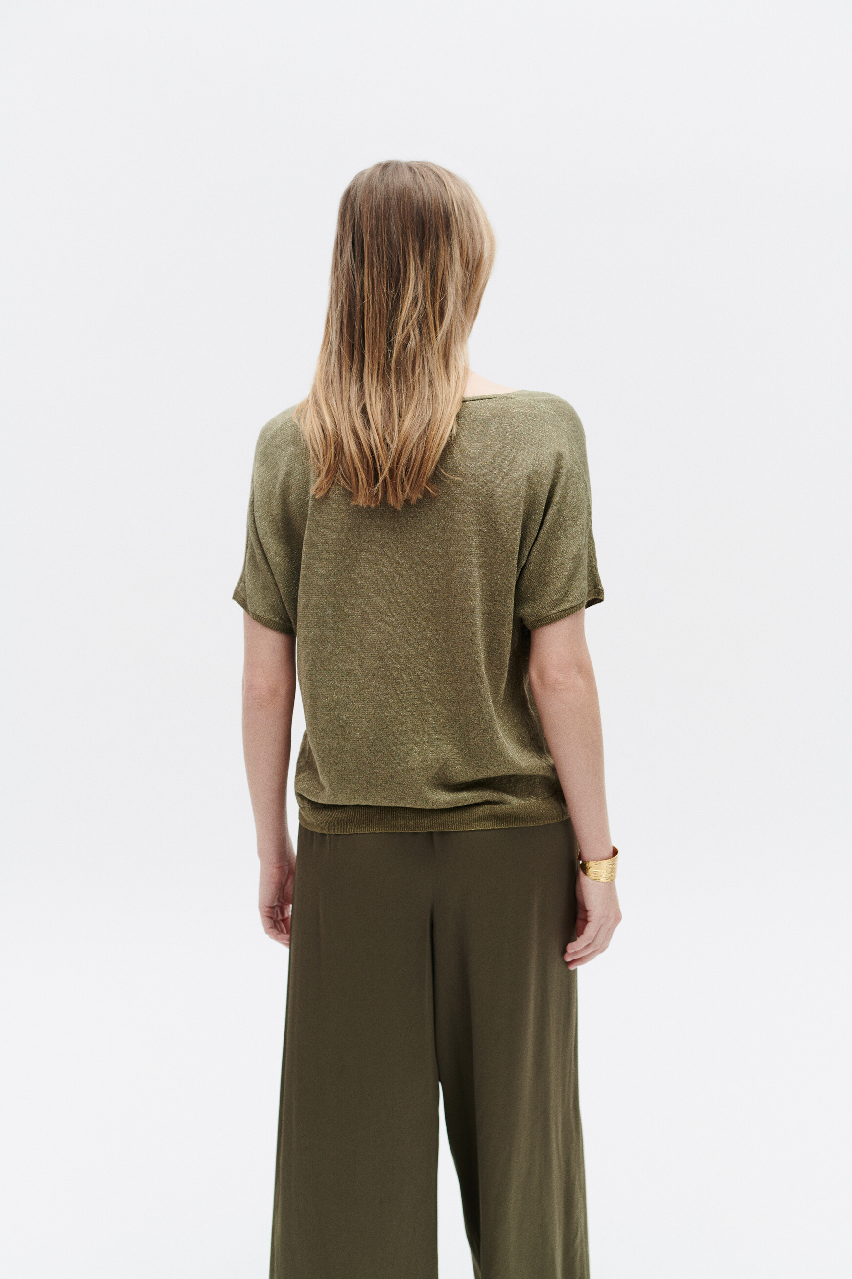 Pull vert top olive