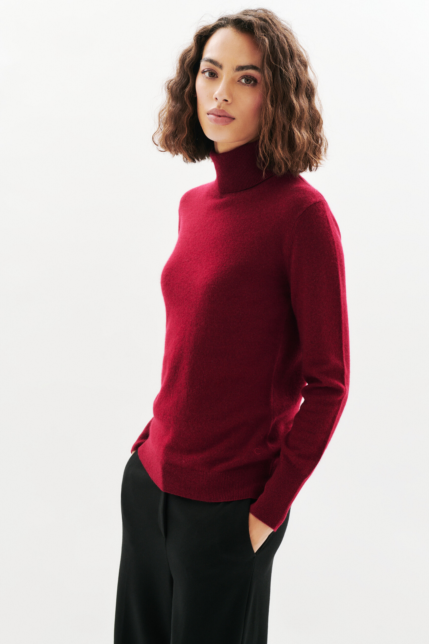 Dylan b 100% cashmere sweater burgundy woman
