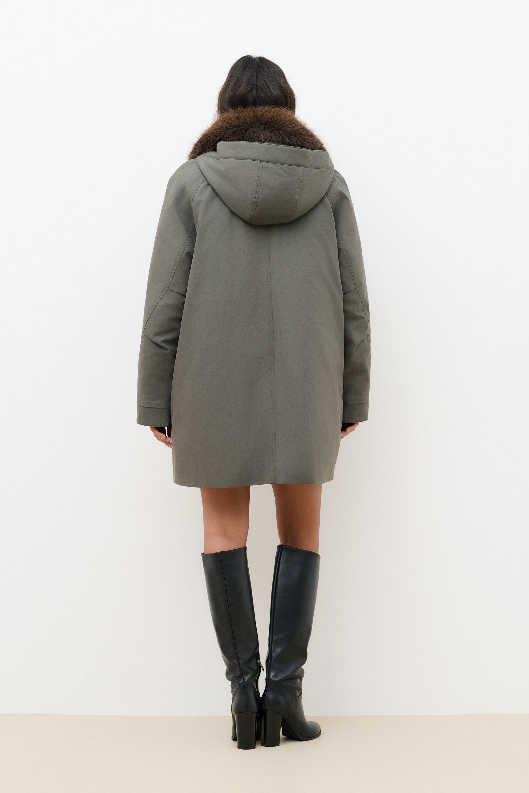 Parka Gnorinalong vert kaki femme