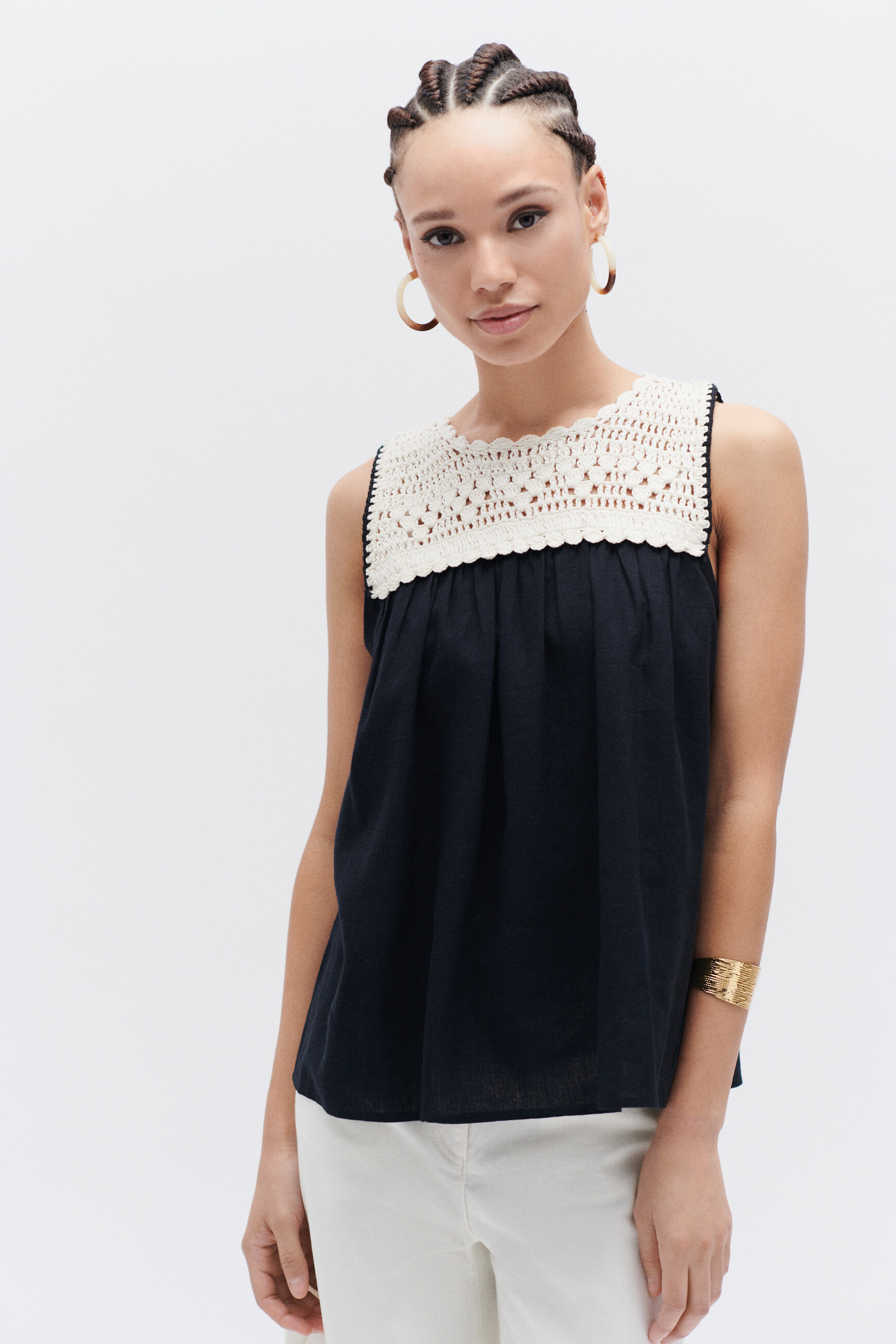 top nina noir femme top nina noir femme