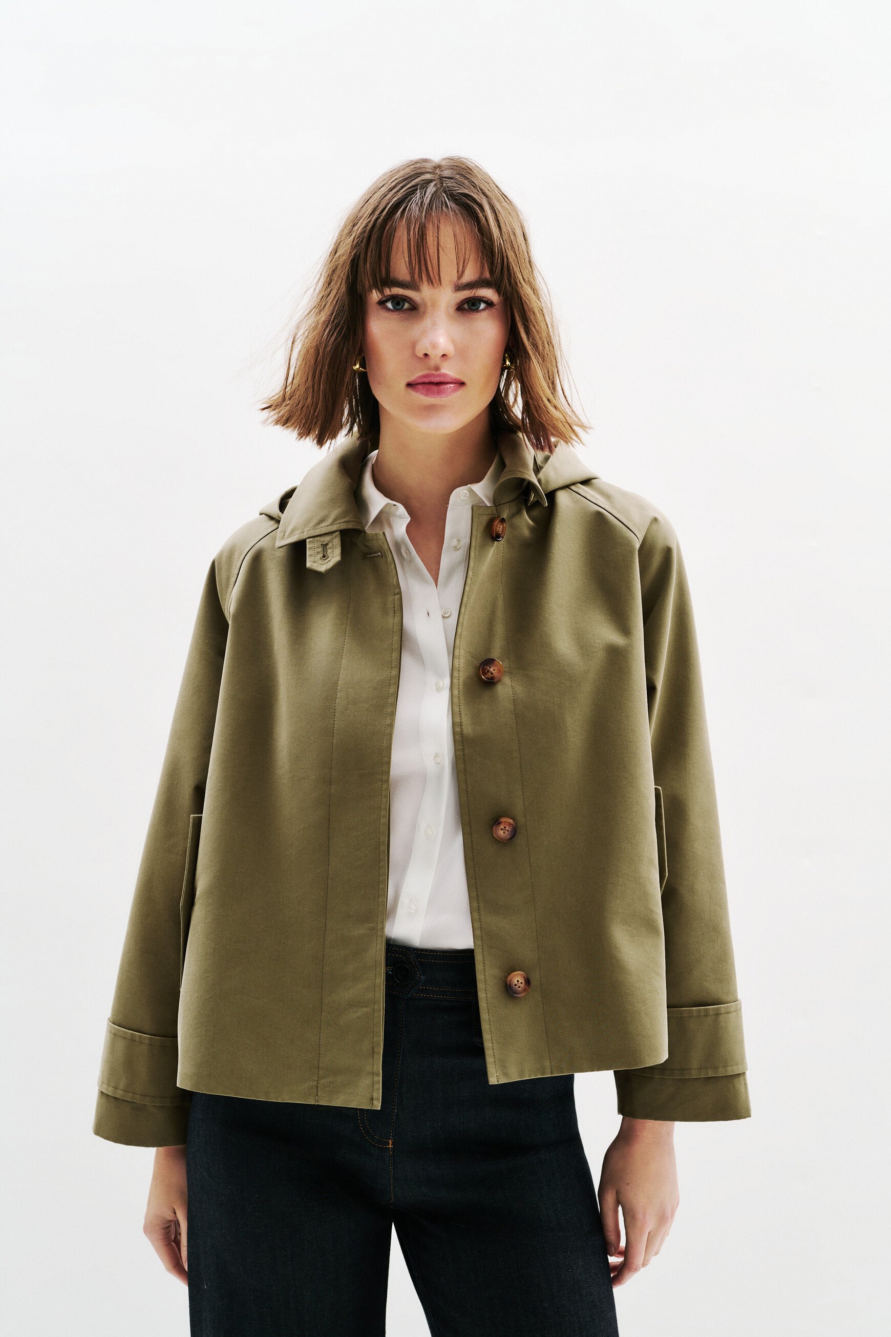 manteau gaya vert kaki femme Manteau Gaya vert kaki femme
