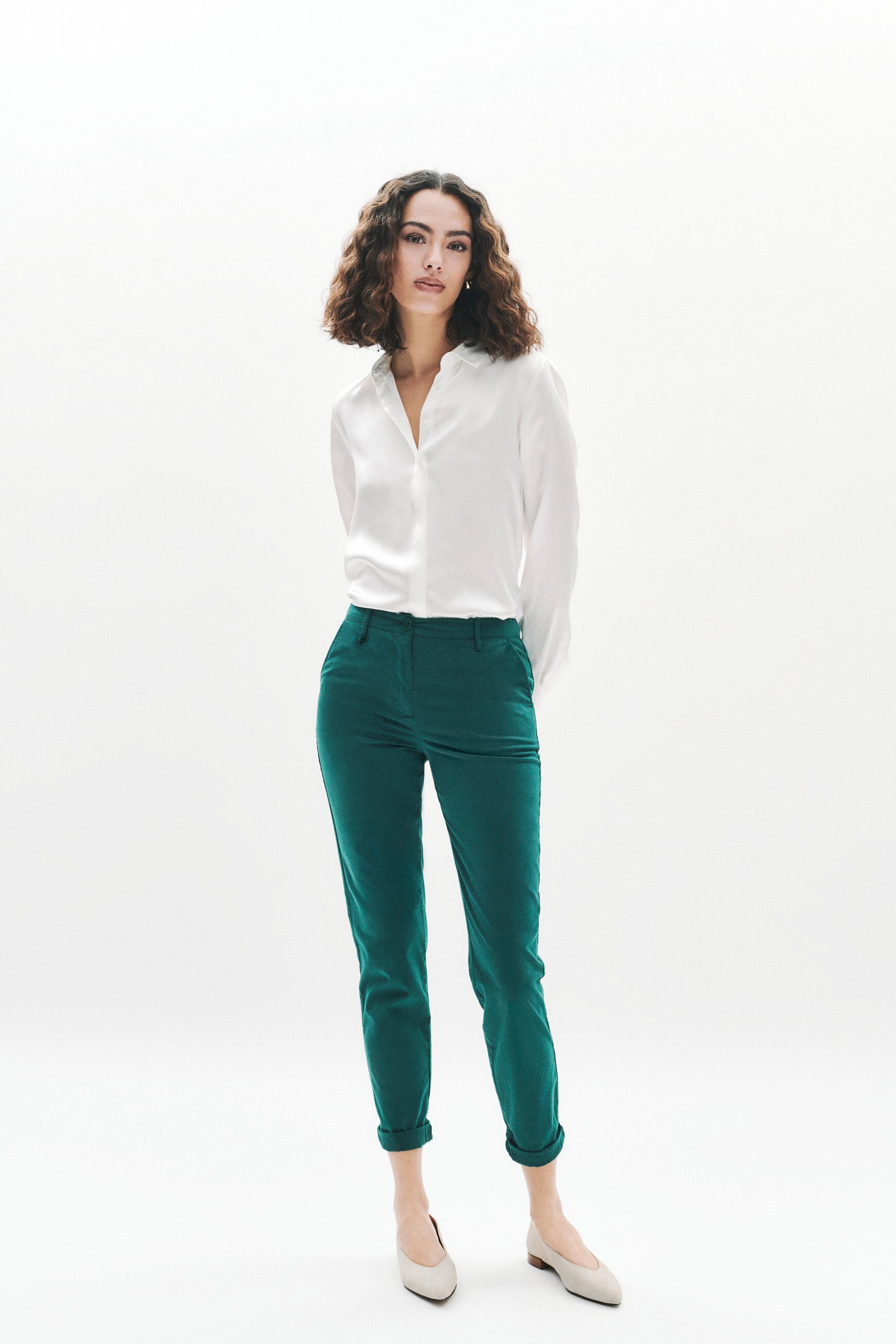 pantalon adelmo vert foncé femme