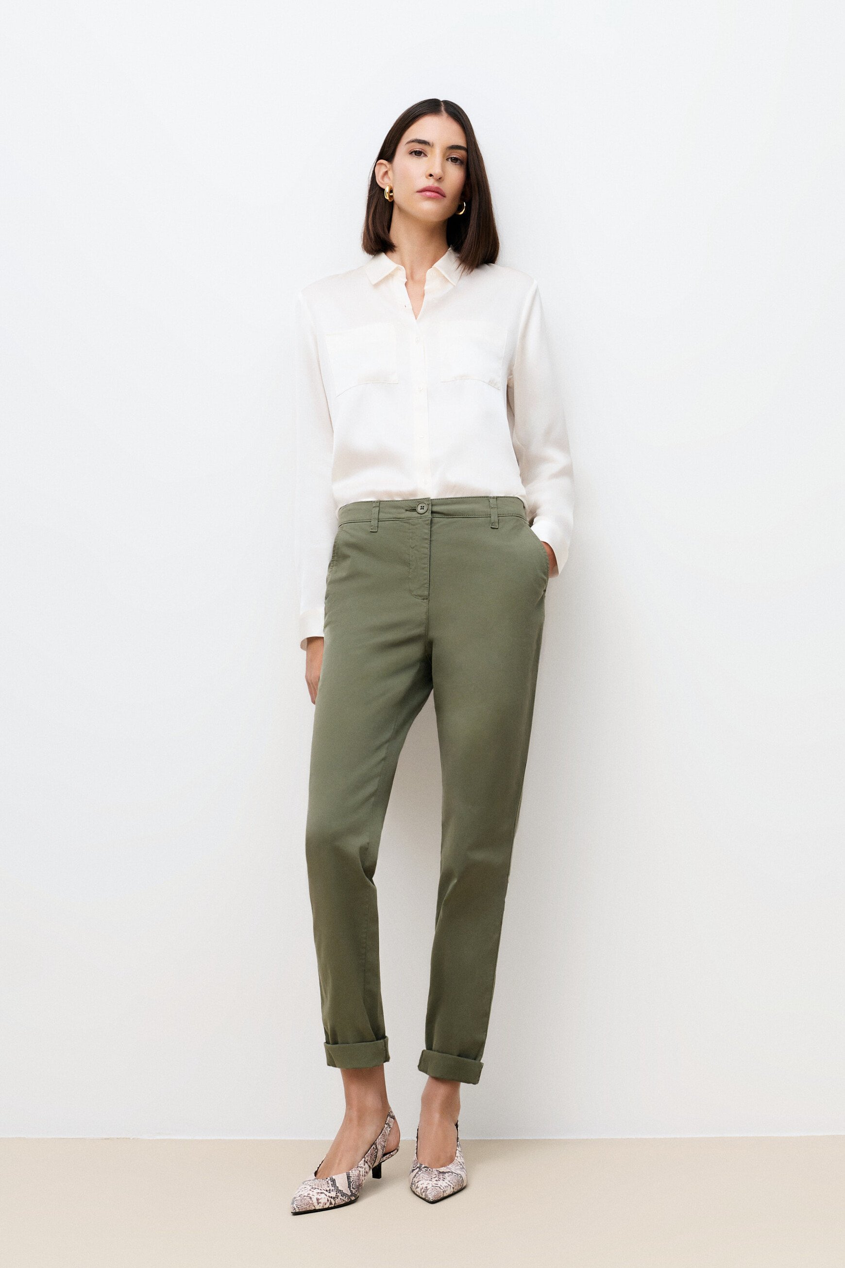 pantalon adelmo vert kaki femme