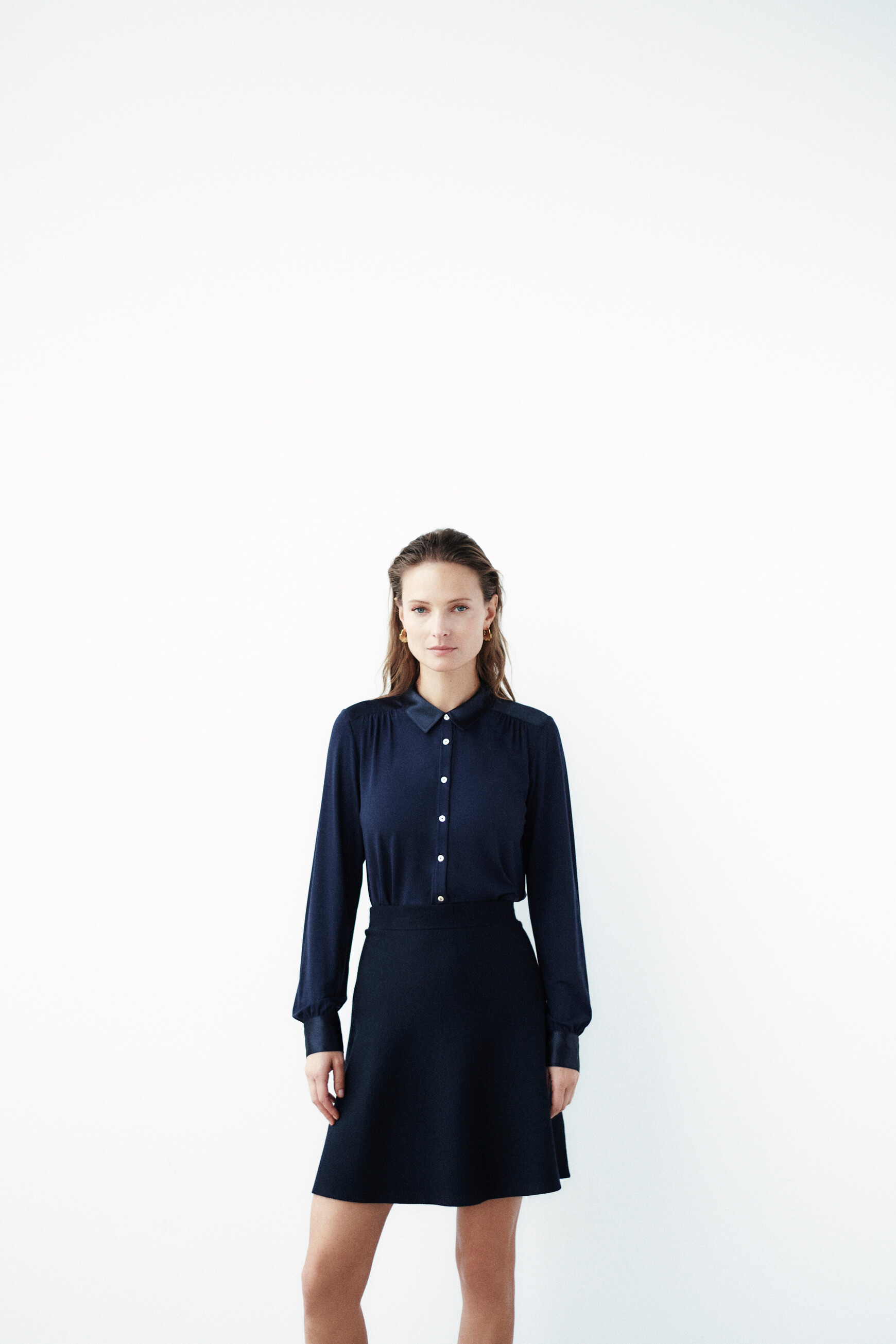 jupe milena en maille bleu marine femme Jupe milena en maille bleu marine femme