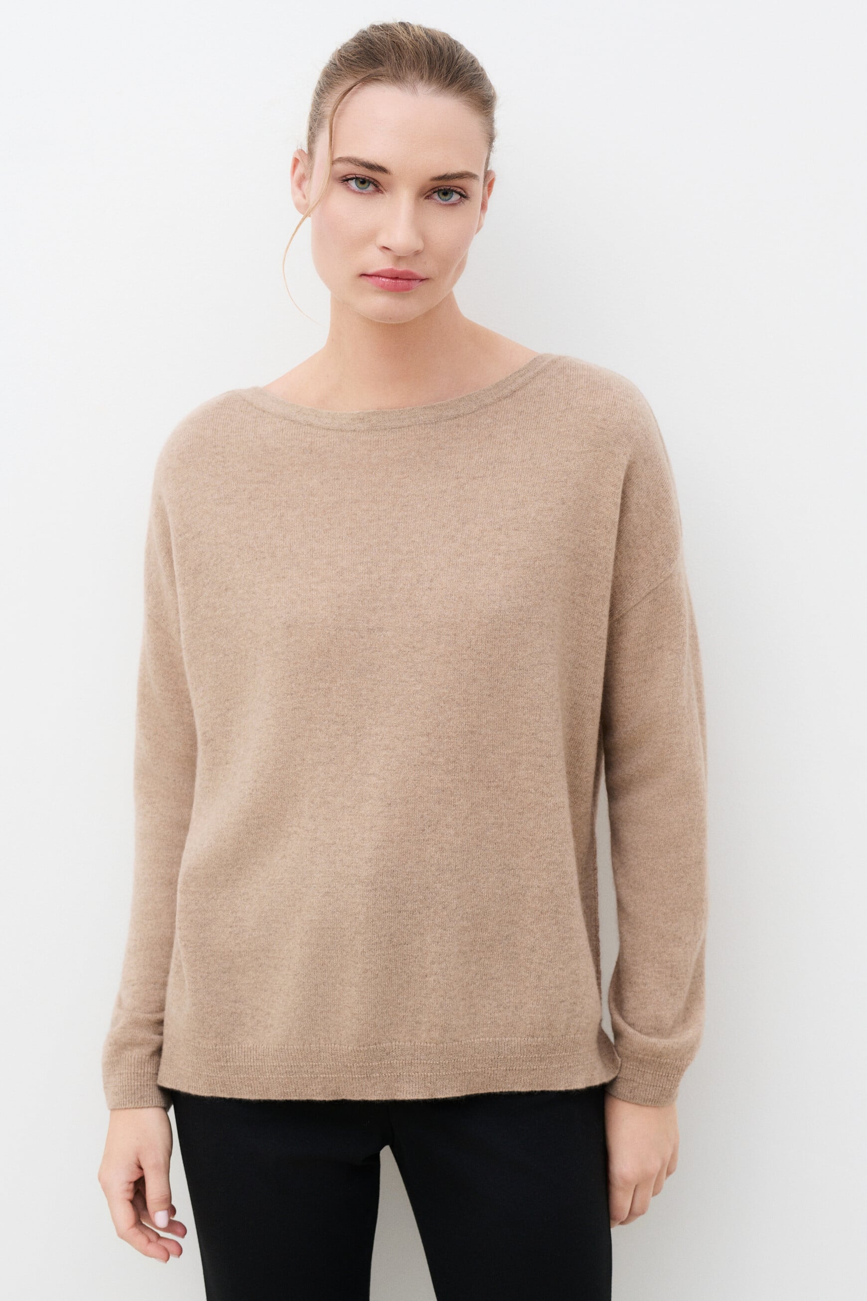 Maglione Mjill 100% cashmere marrone chiaro donna