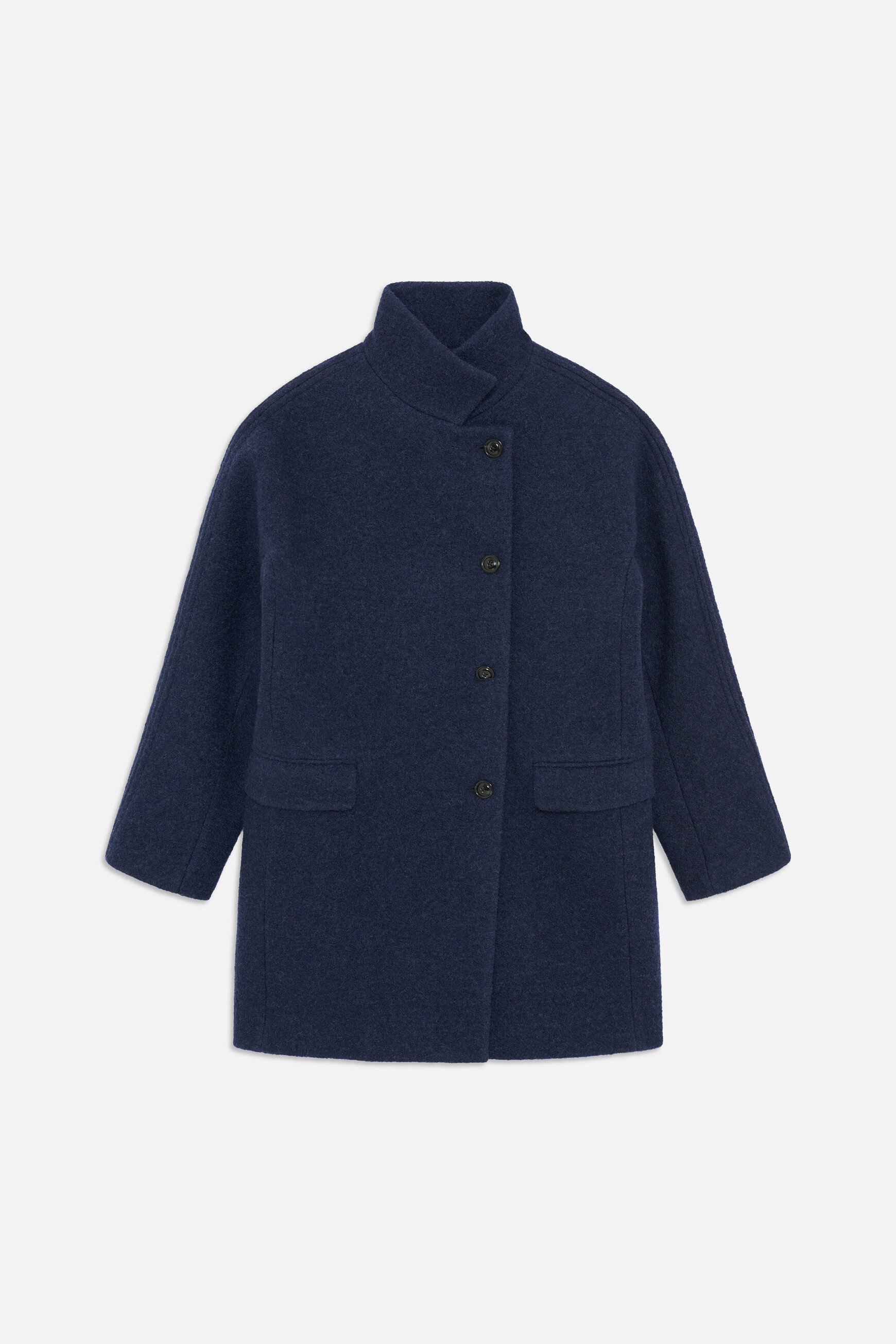 manteau gerome 2 100 laine bleu marine femme Manteau Gerome 2 100% laine bleu marine femme