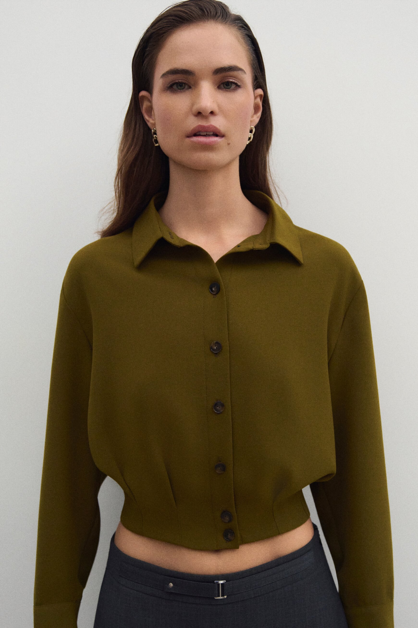 Chemise Cime vert olive femme