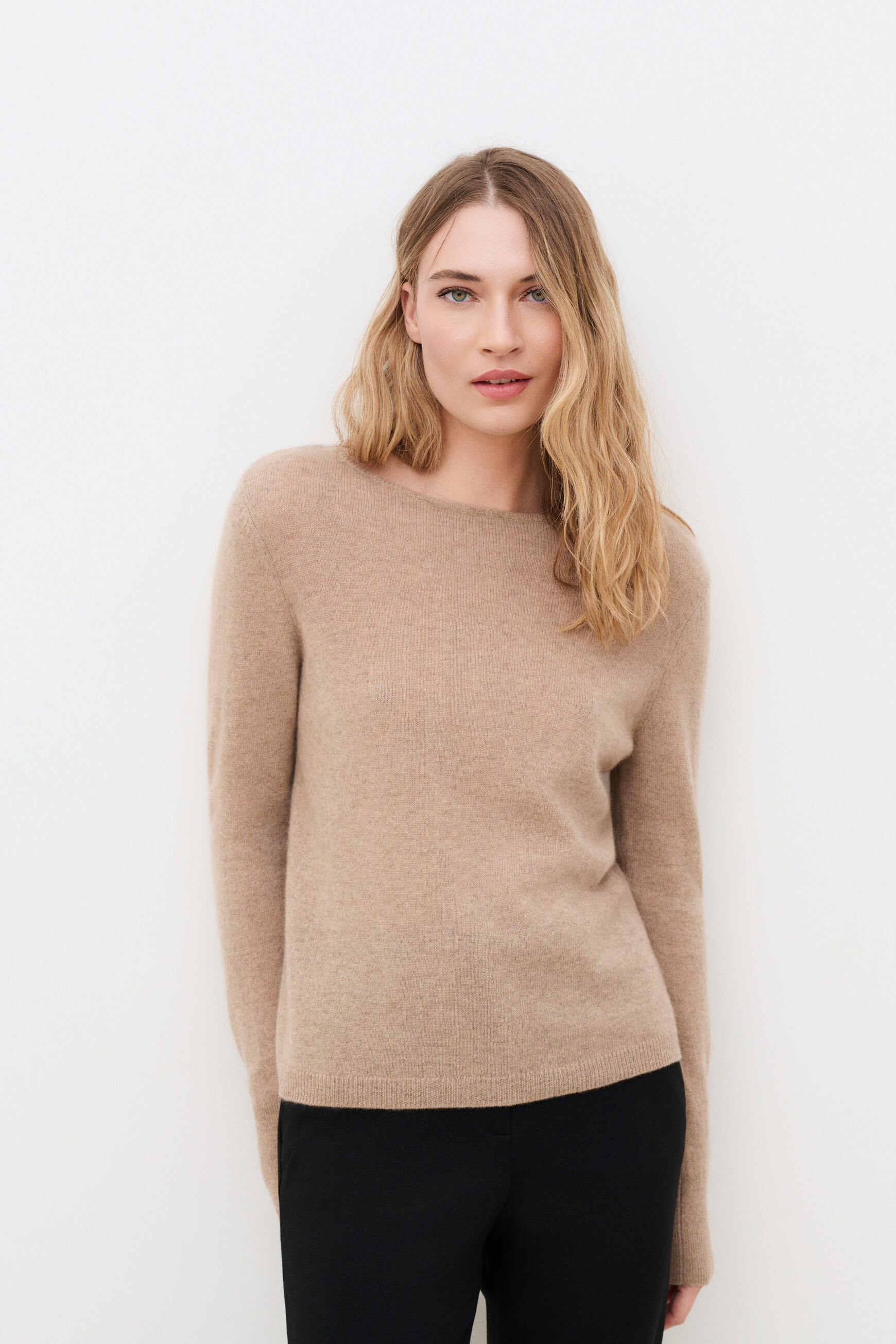 Mzoan 100% cashmere sweater light brown woman