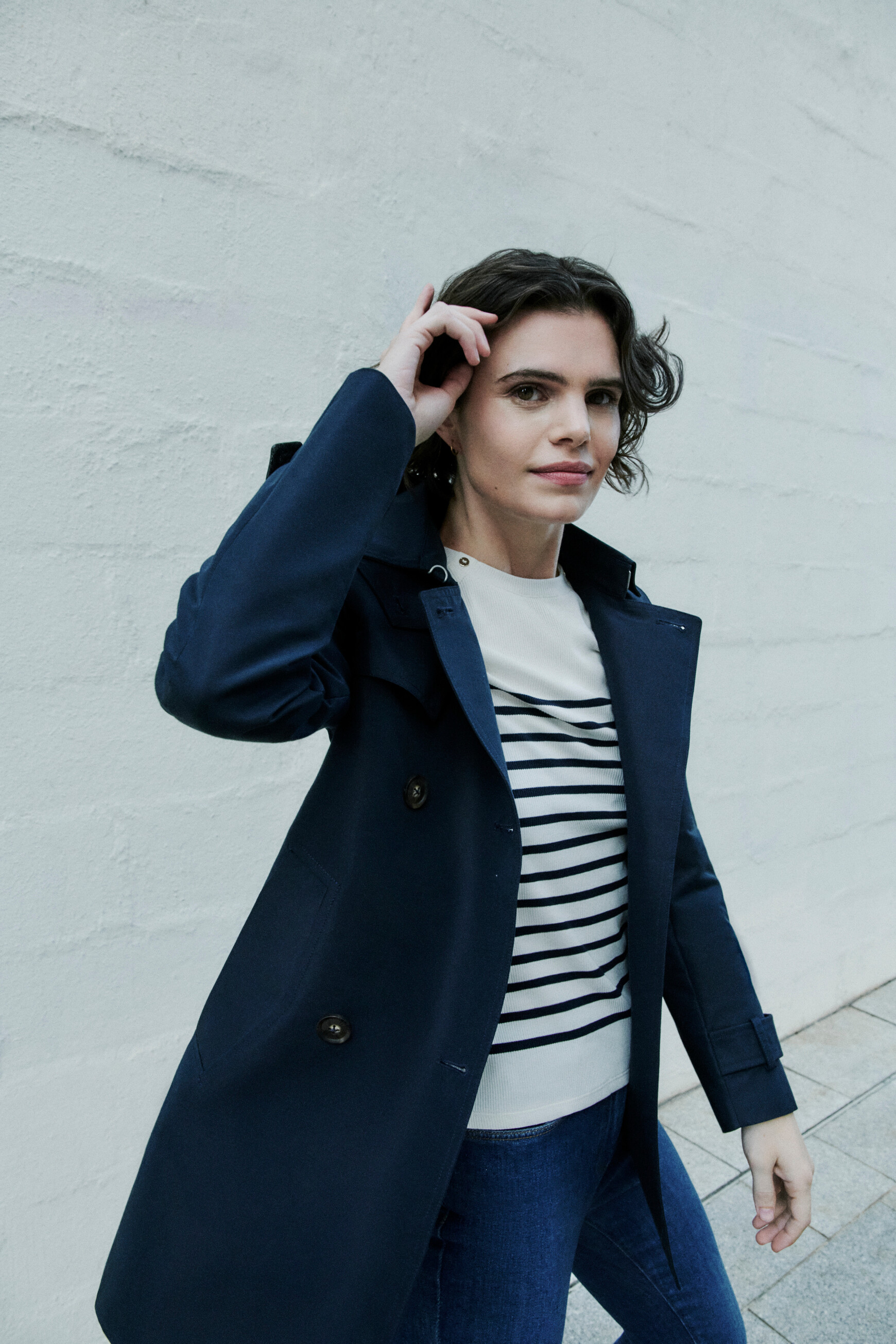 trench berlin b bleu marine femme