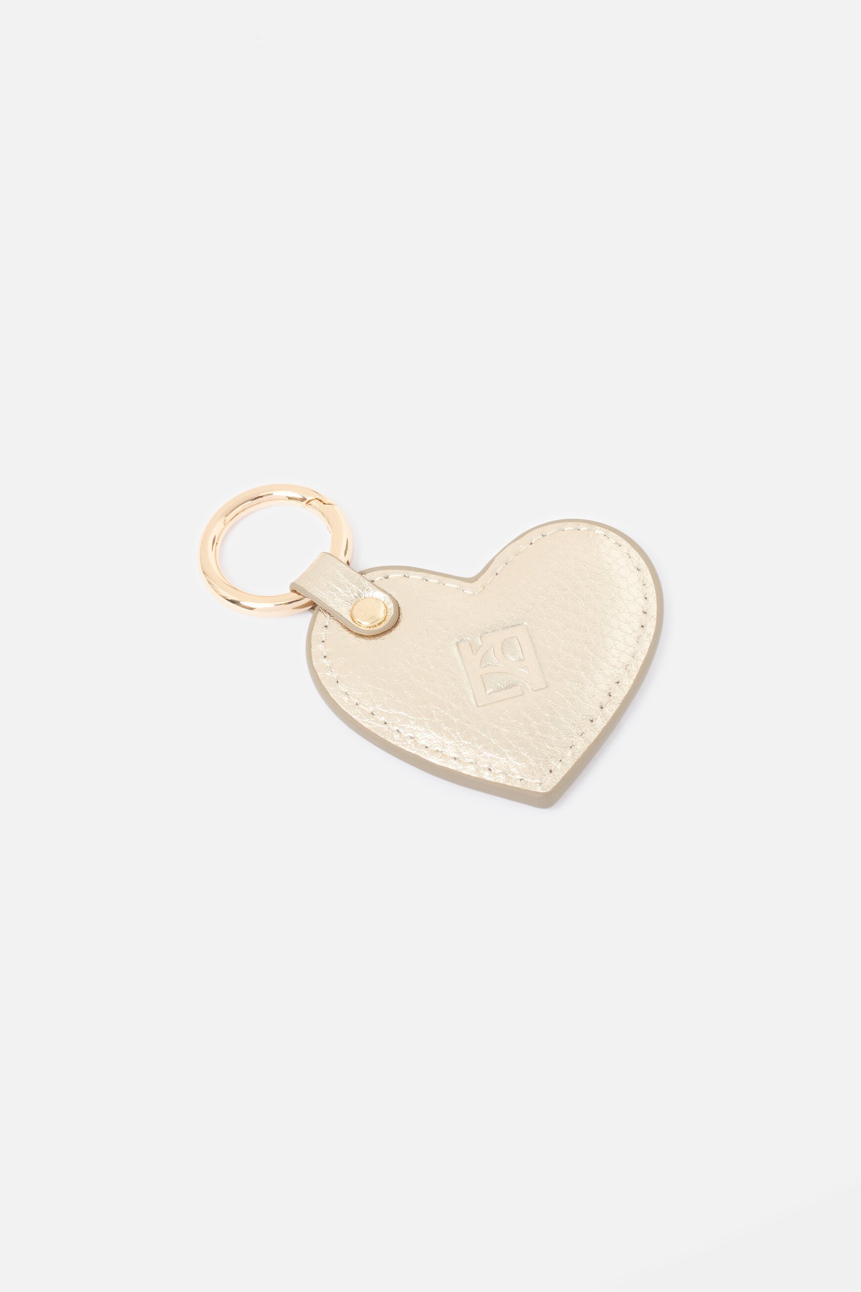 Silove keyring in natural leather gold woman