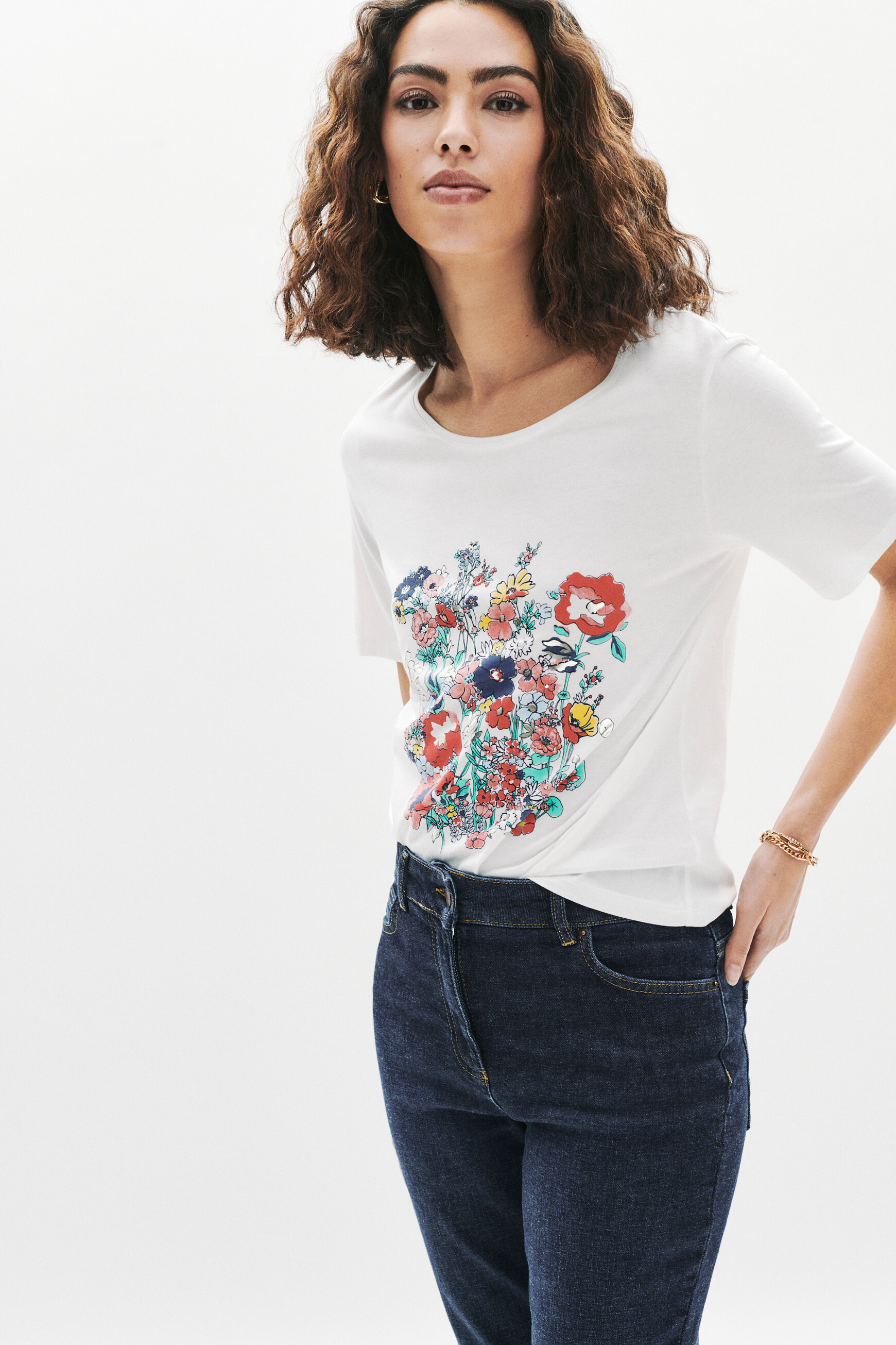 t shirt telegance ecru femme T-shirt Telegance ecru femme