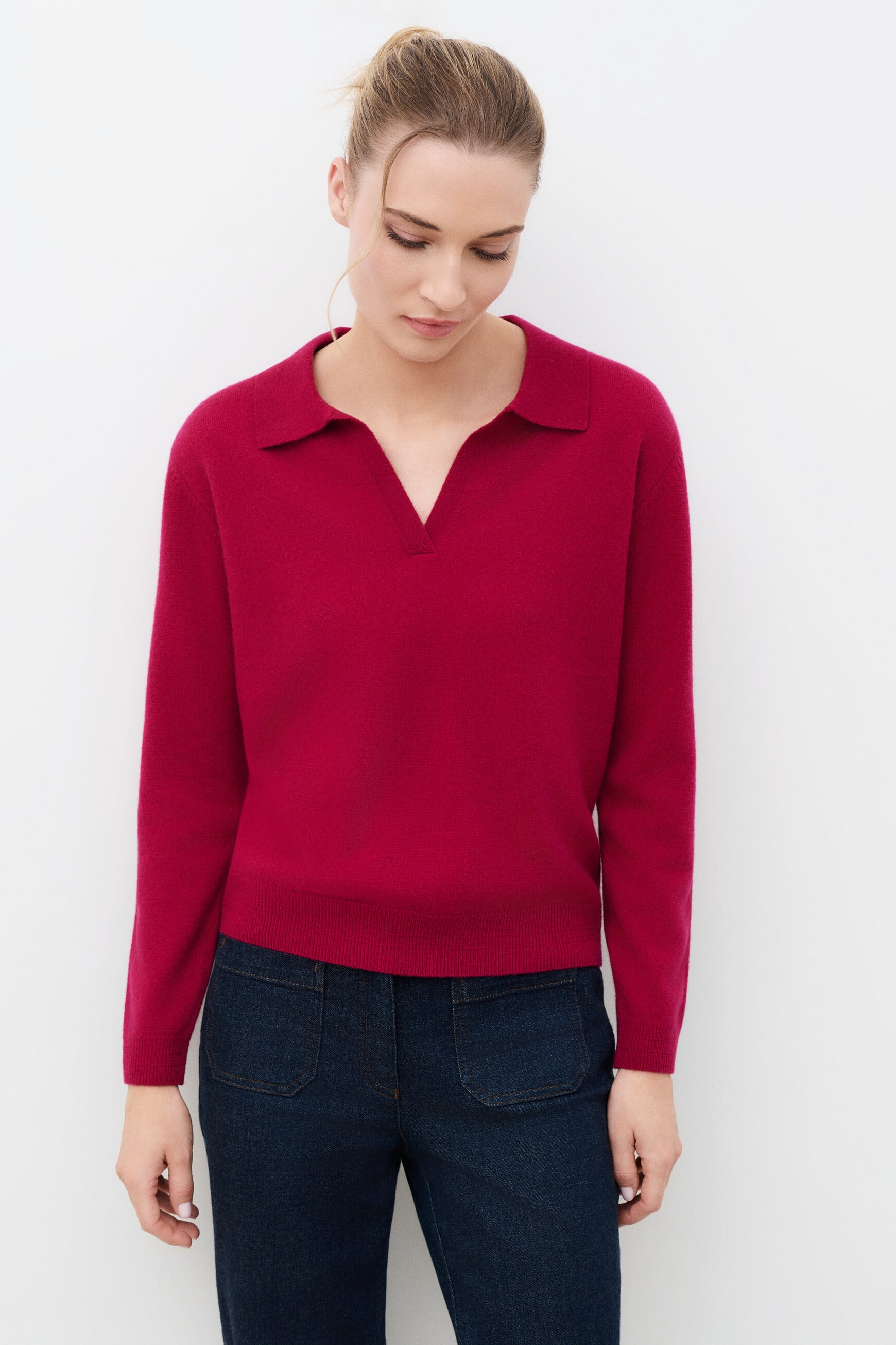 Mvictor sweater 100% cashmere raspberry pink woman