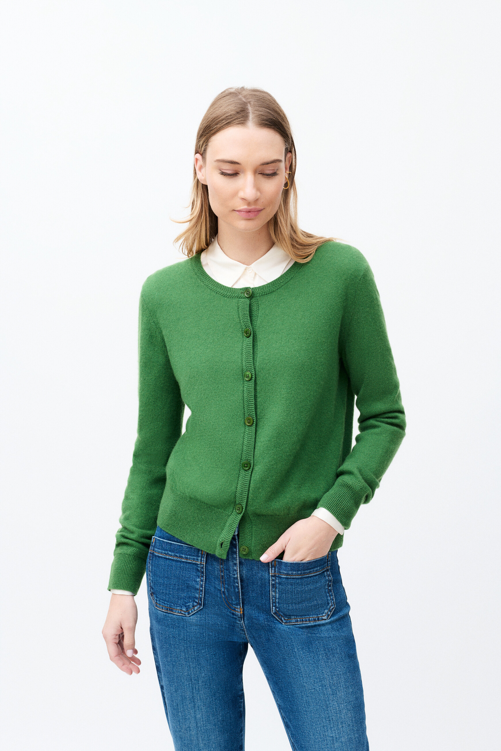 Pull Mcaroline 100% cachemire vert femme