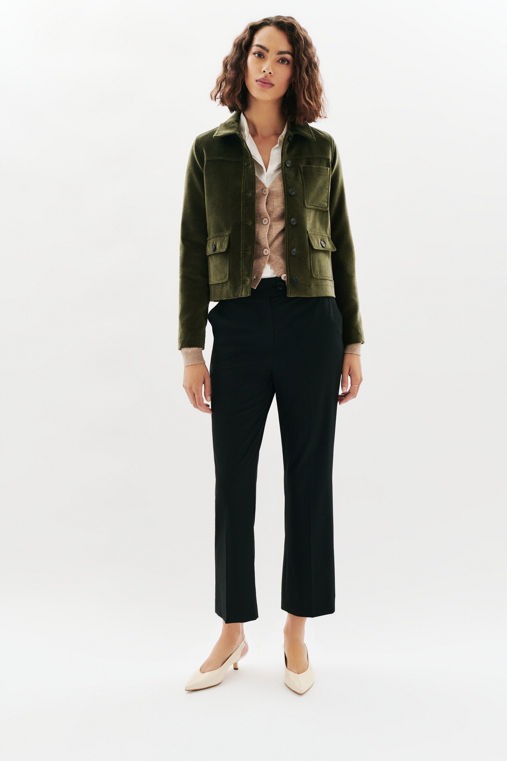 Vminatavelours jacket khaki green woman