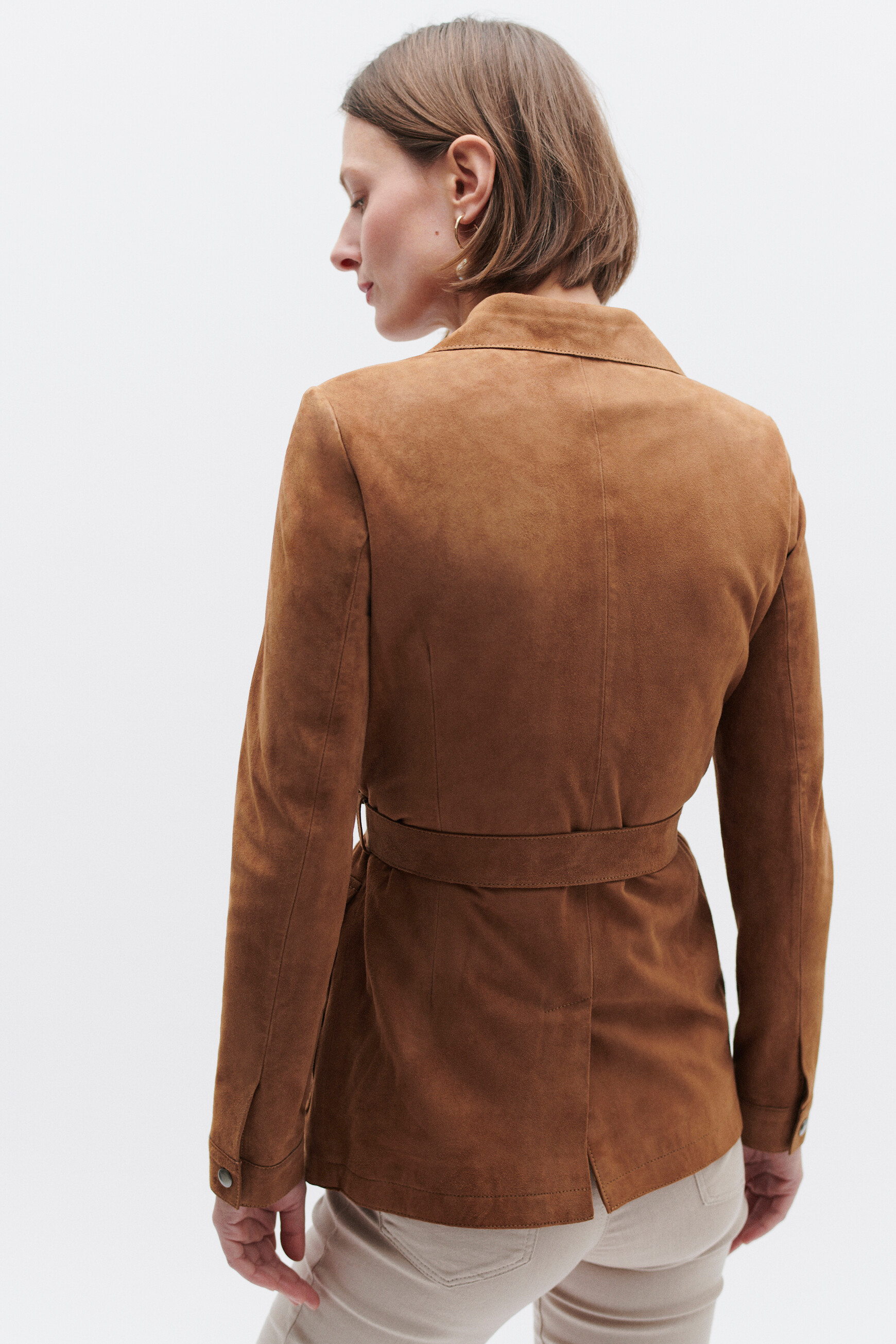 blazer janice 100 cuir camel femme