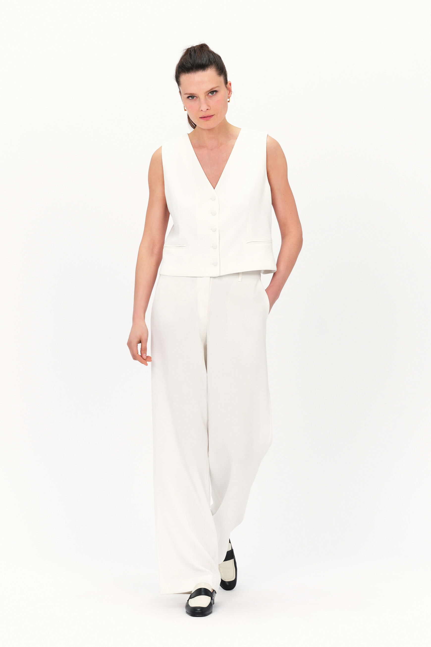 Ärmellose Jacke Douglas, strukturiert elfenbein damen