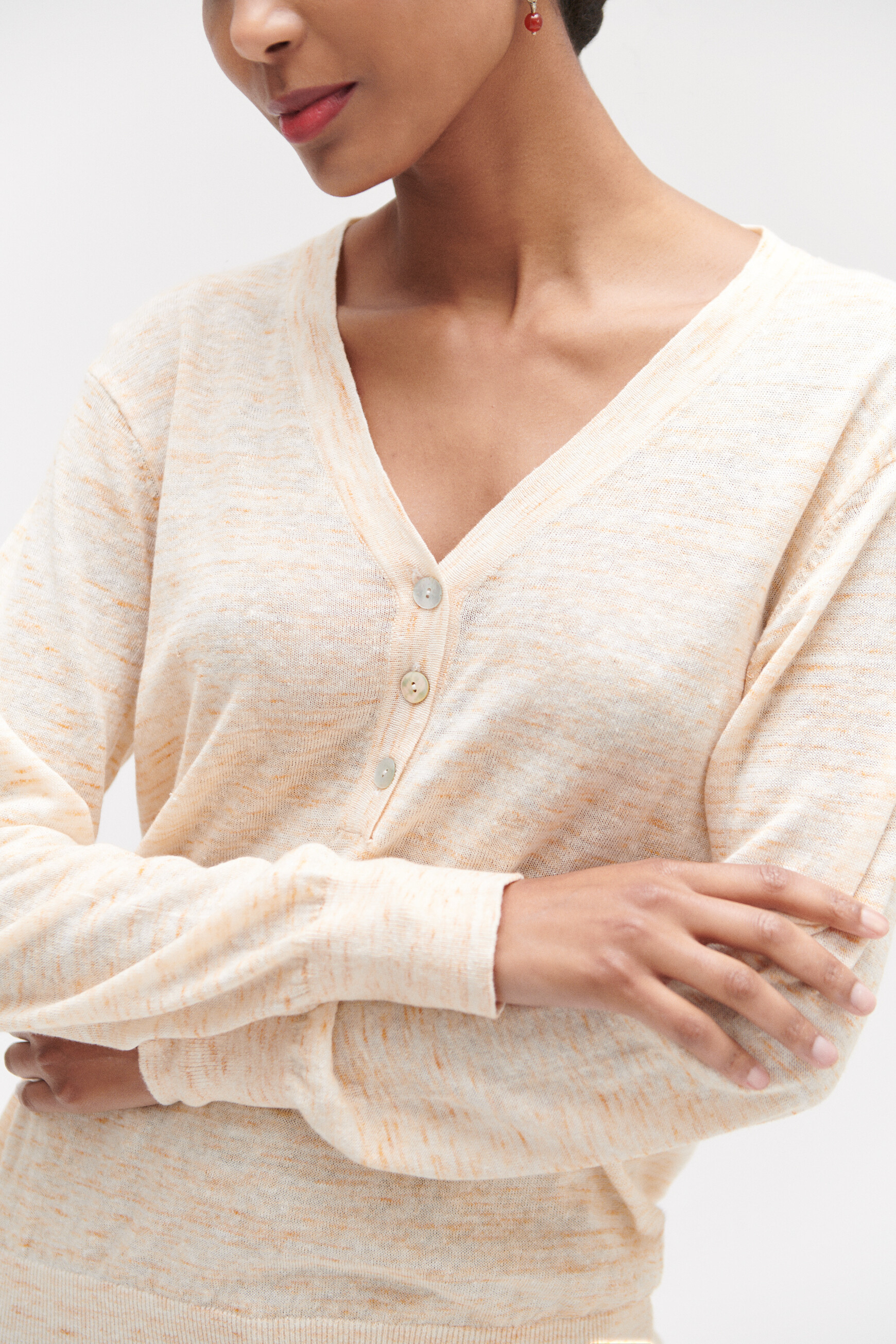 Pullover Tim tunesischer Kragen giallo mosto damen