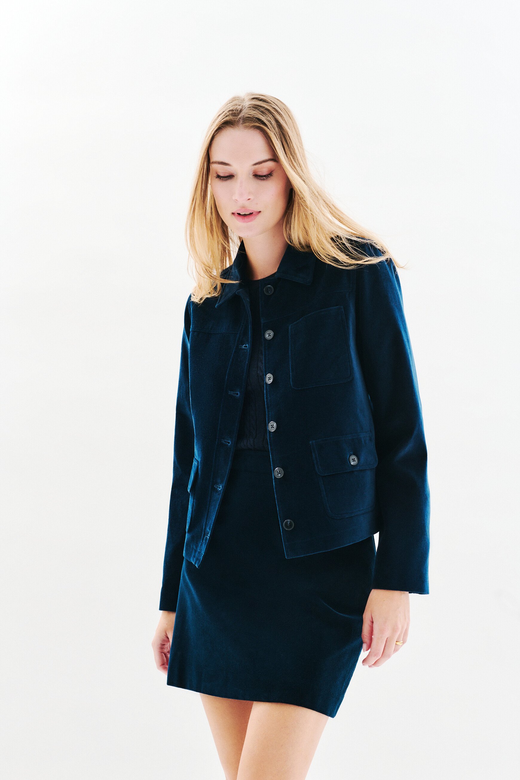Veste Vminatavelours bleu marine femme