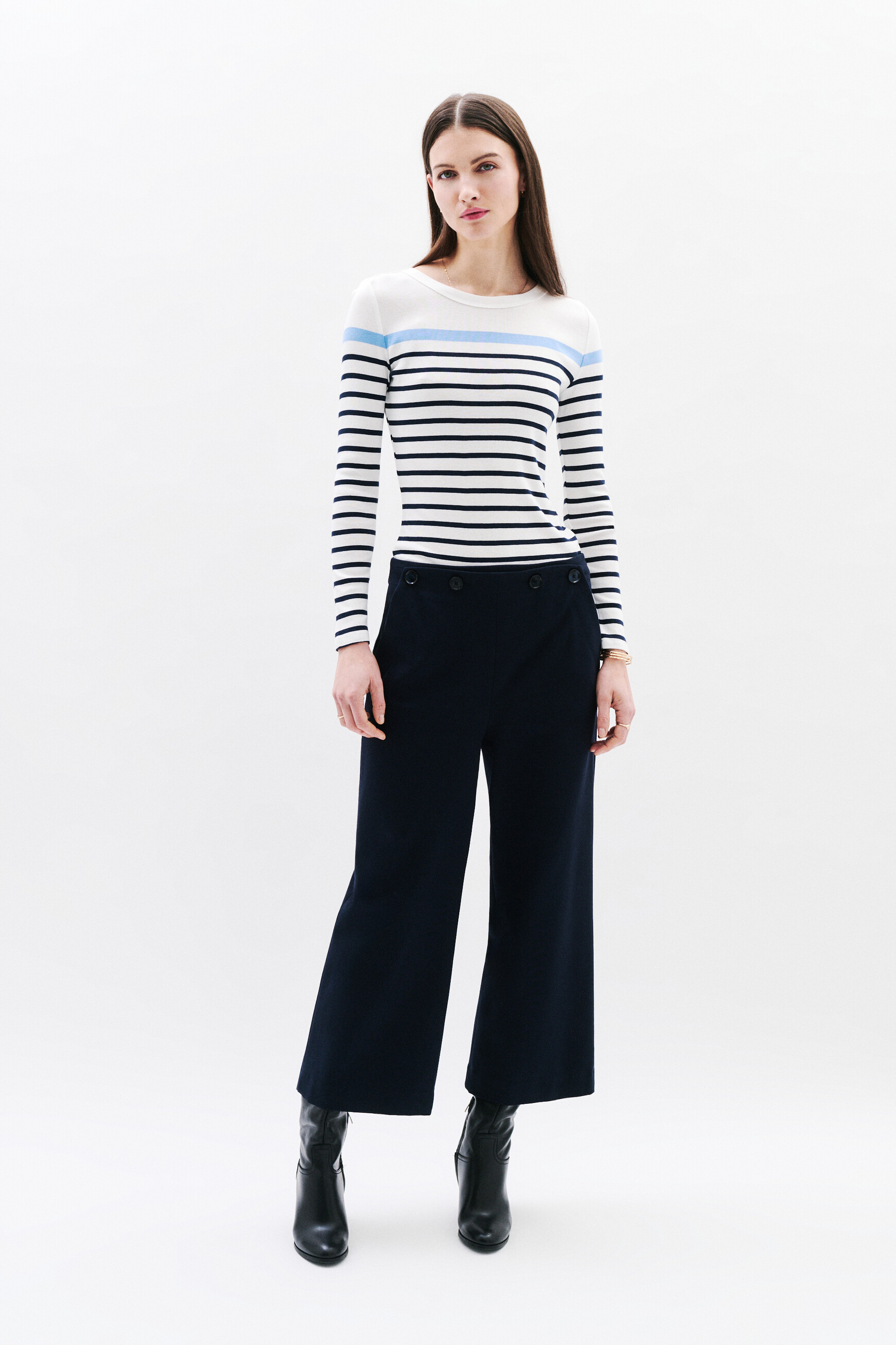 gestreept t shirt lana blauw vrouw Gestreept T-shirt Lana blauw vrouw