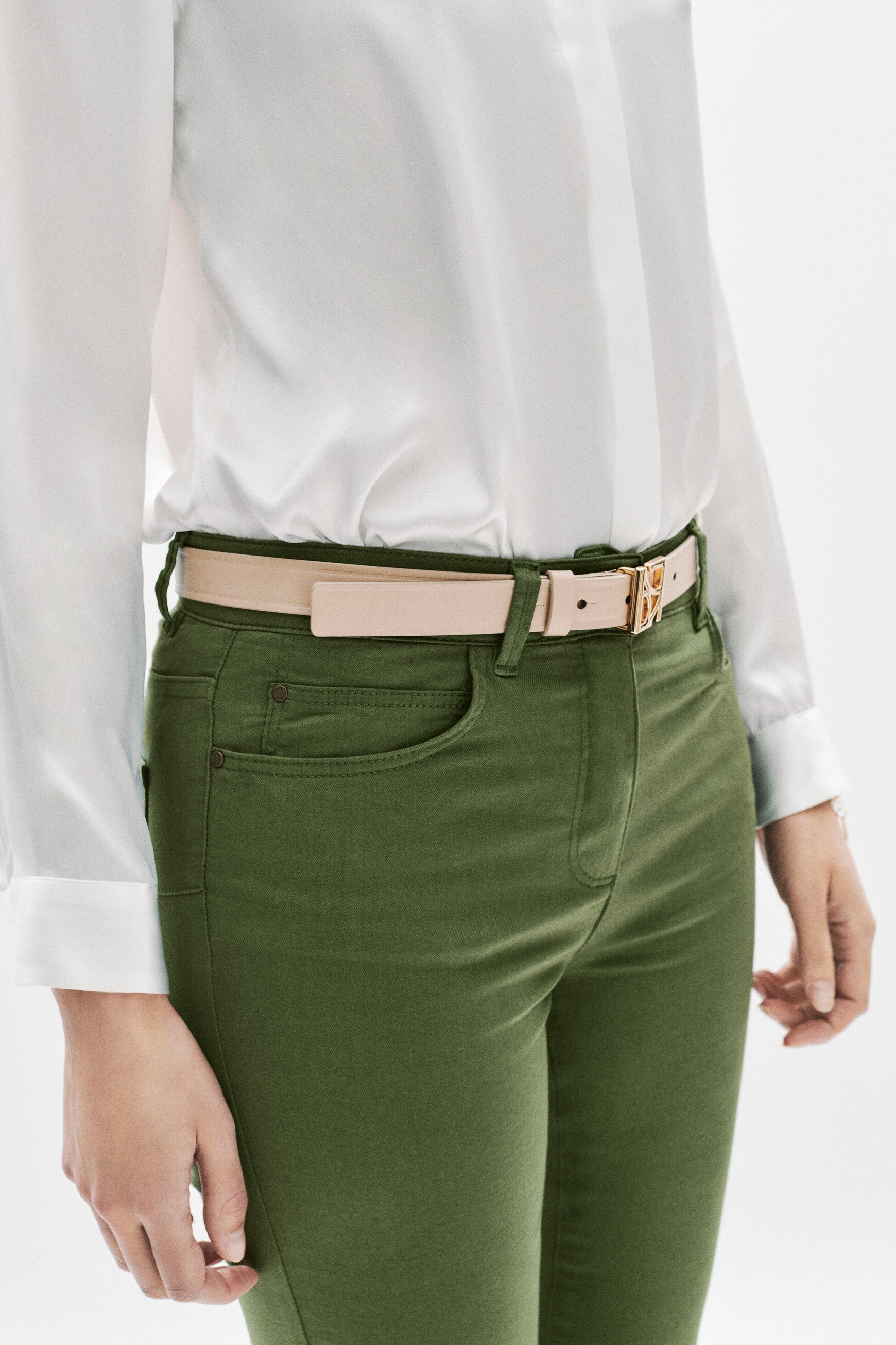 pantalon tomc vert kaki femme khakigroen vrouw