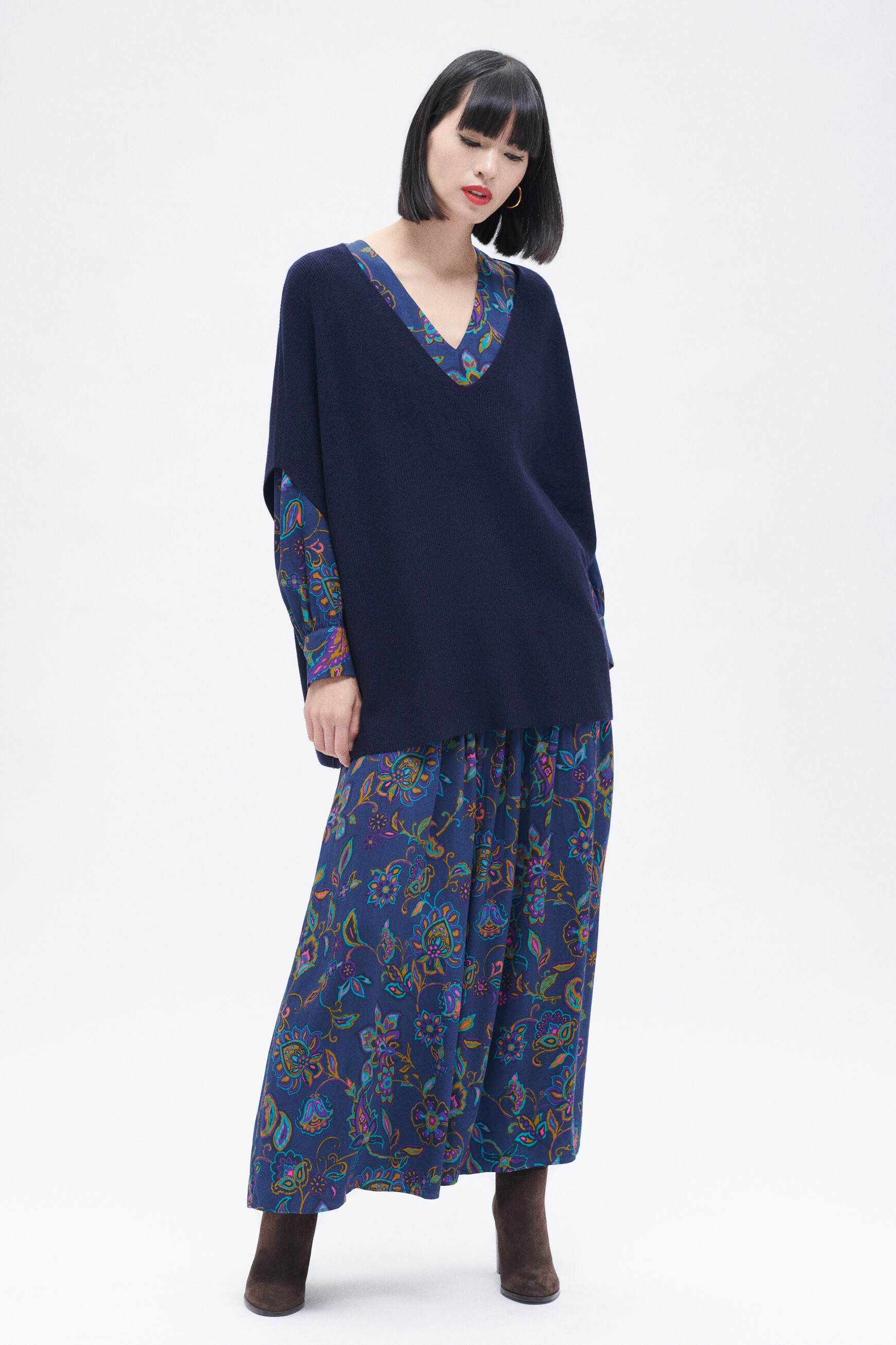 Pull mathew bleu marine femme