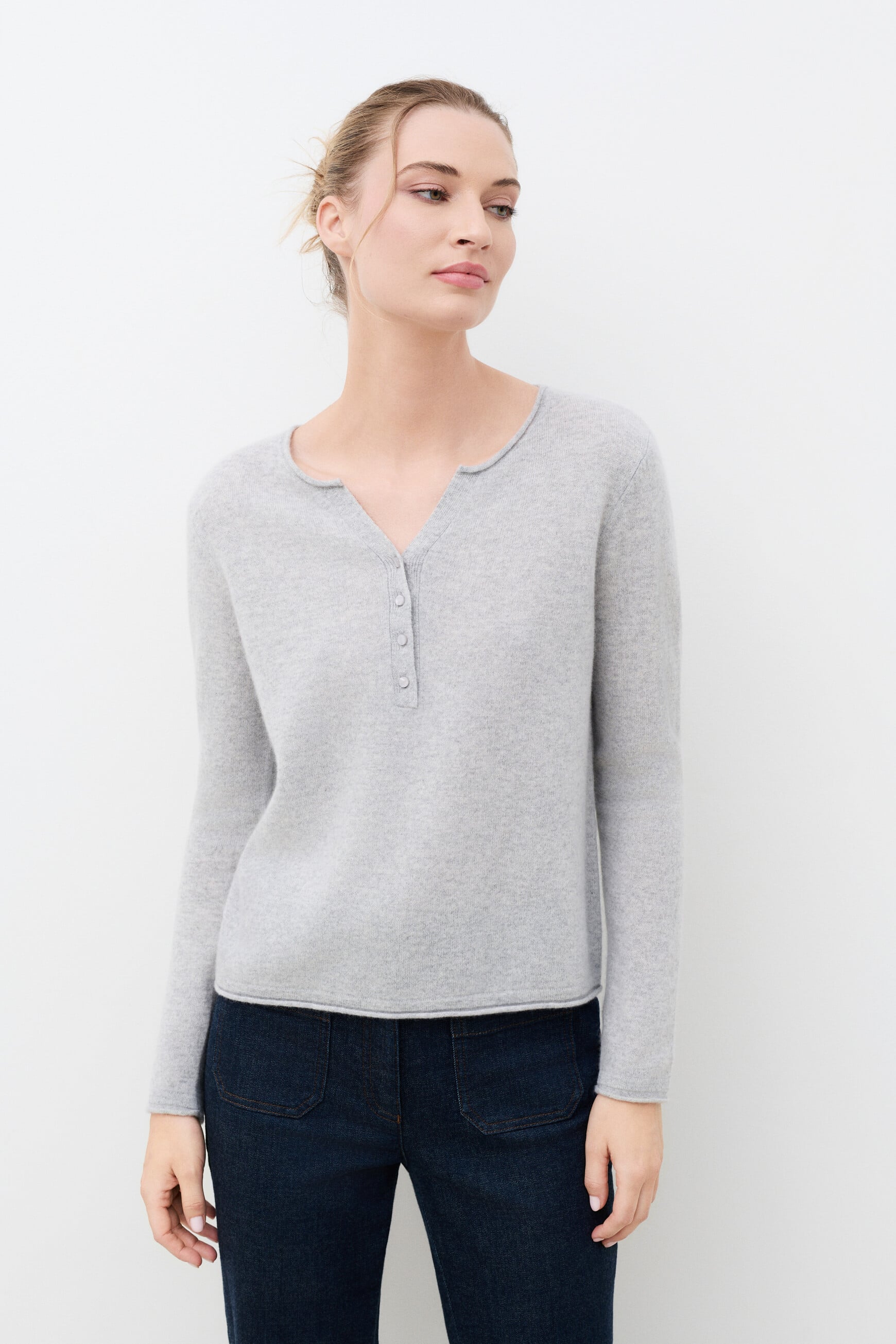 Msandy sweater 100% cashmere grey woman
