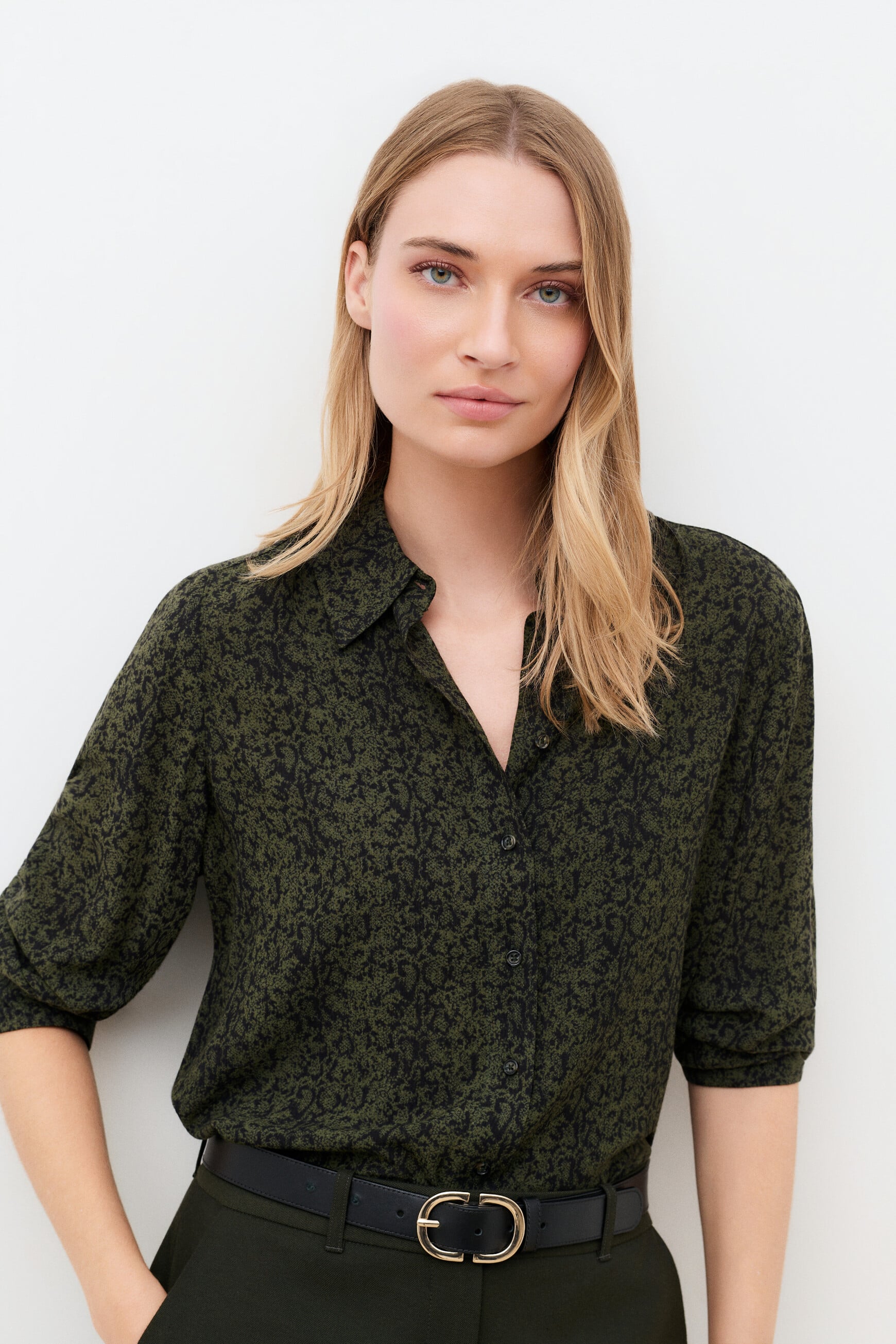 Cleony shirt khaki green woman