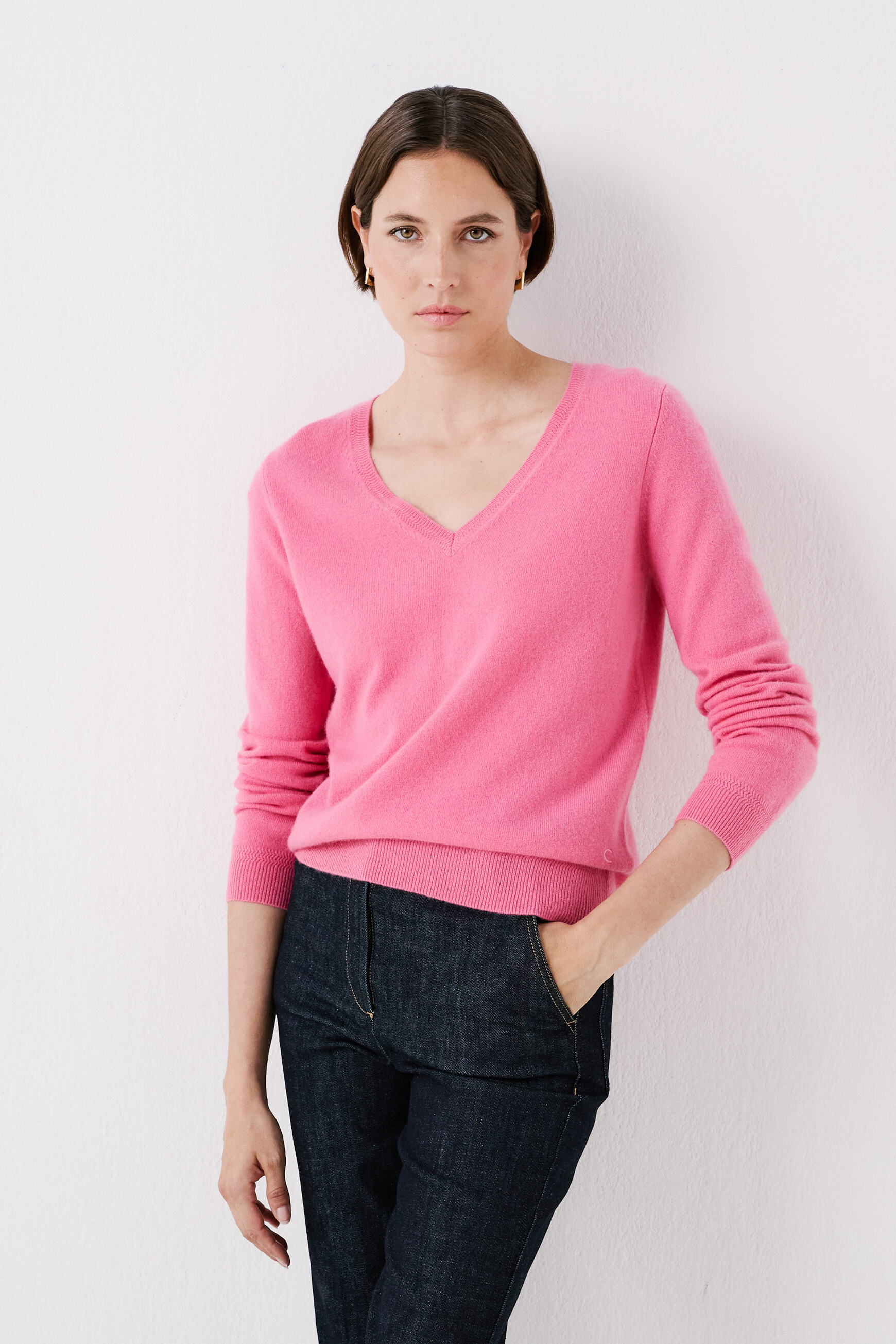 Pull rose cachemire hotsell