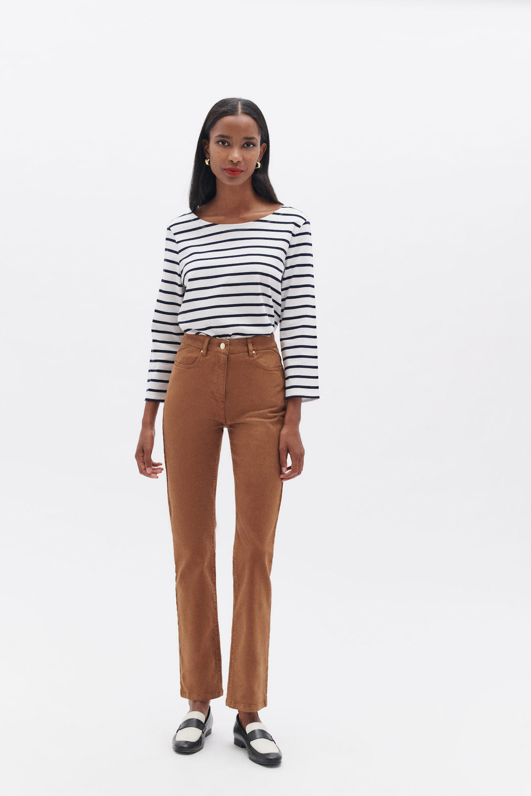 pantalon pdarwino marron cognac femme Pantalon pdarwino marron cognac femme