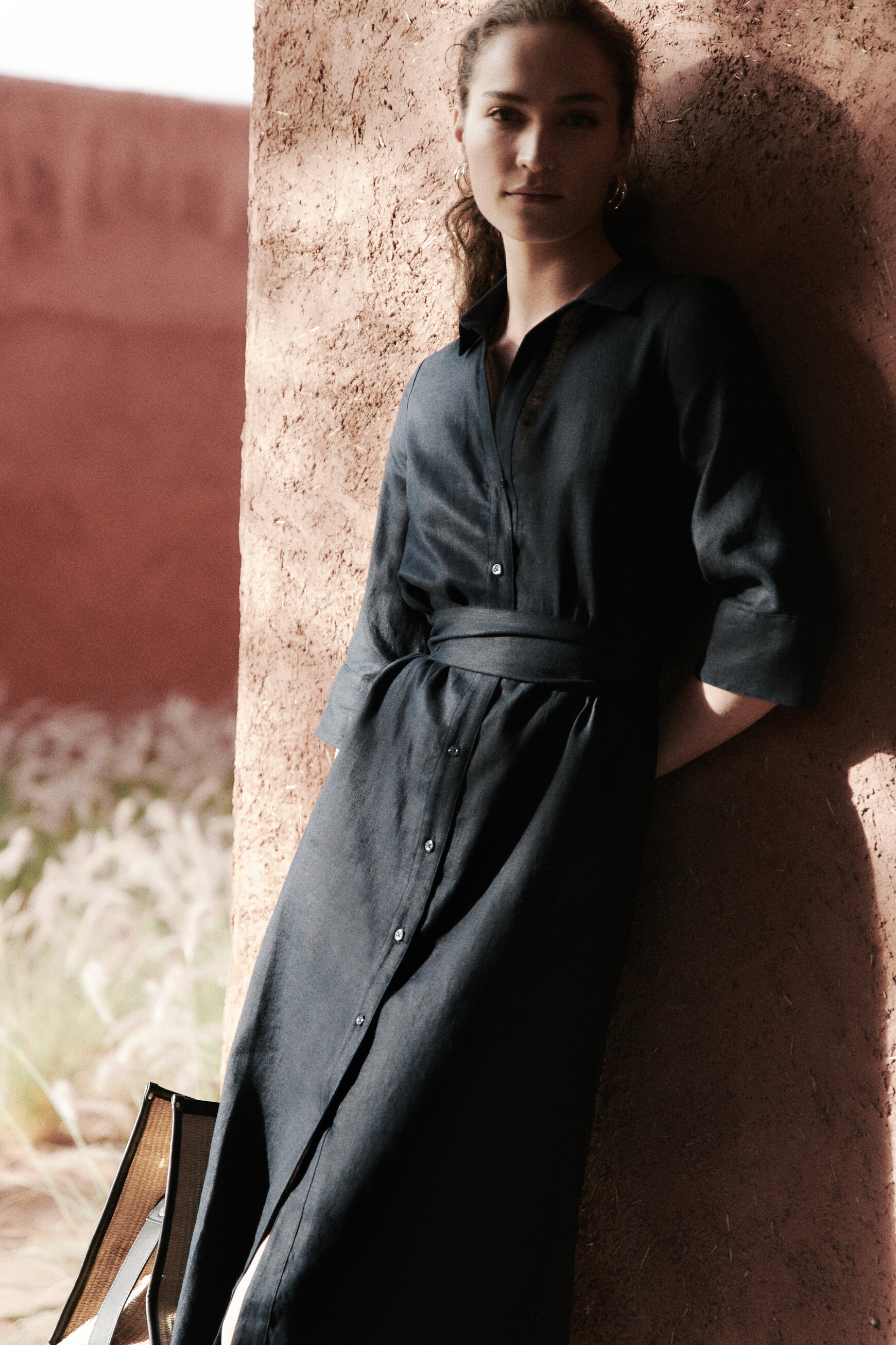 robe yana 100 lin bleu marine femme robe yana 100% lin bleu marine femme