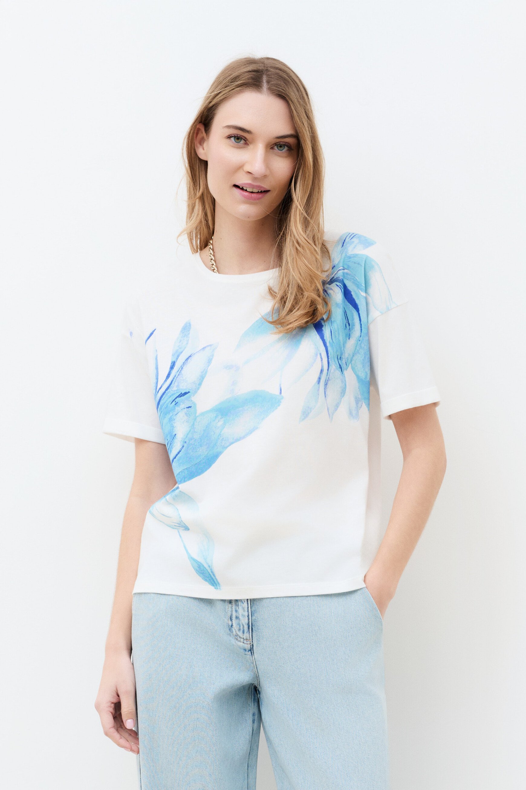 T-shirt Tim-Mom bleu marine femme