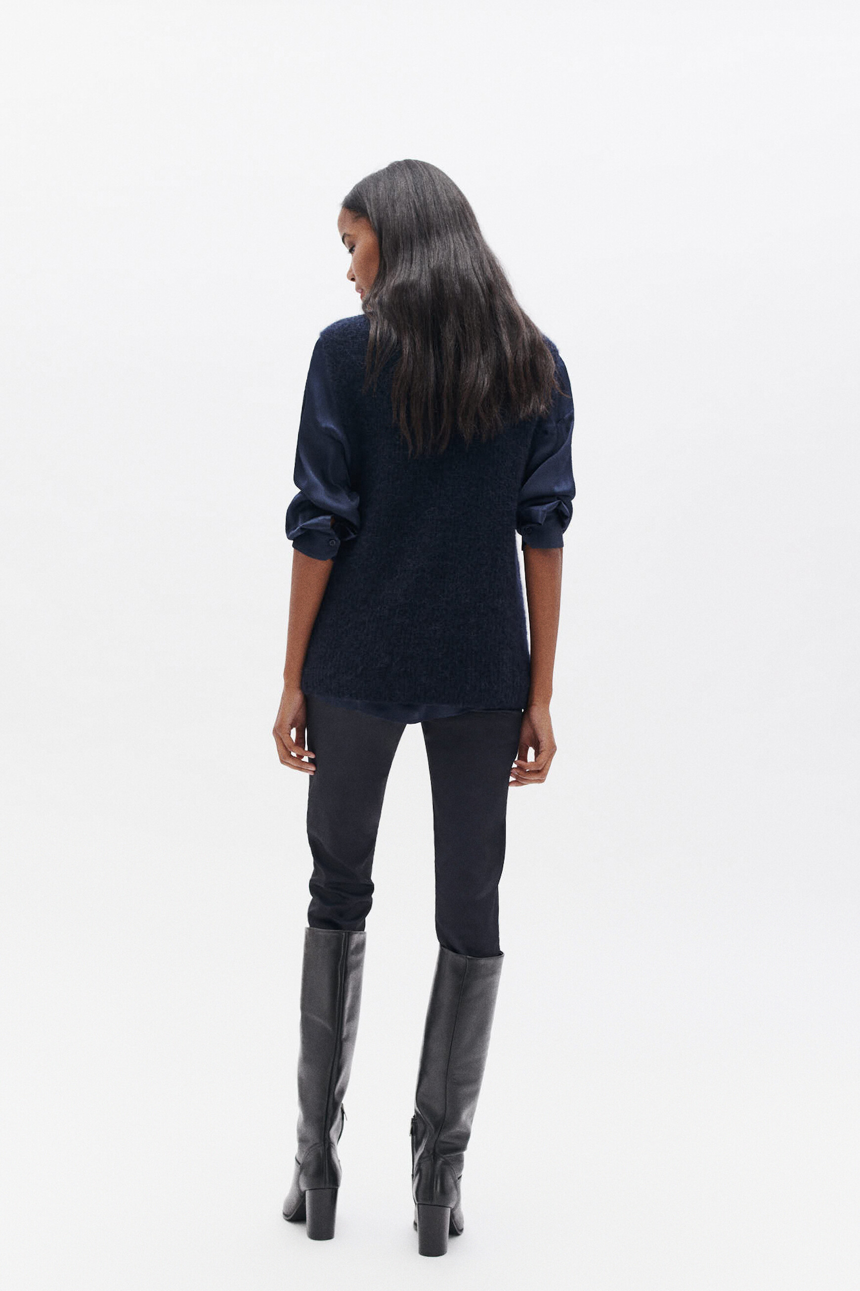 Pull mina bleu marine femme